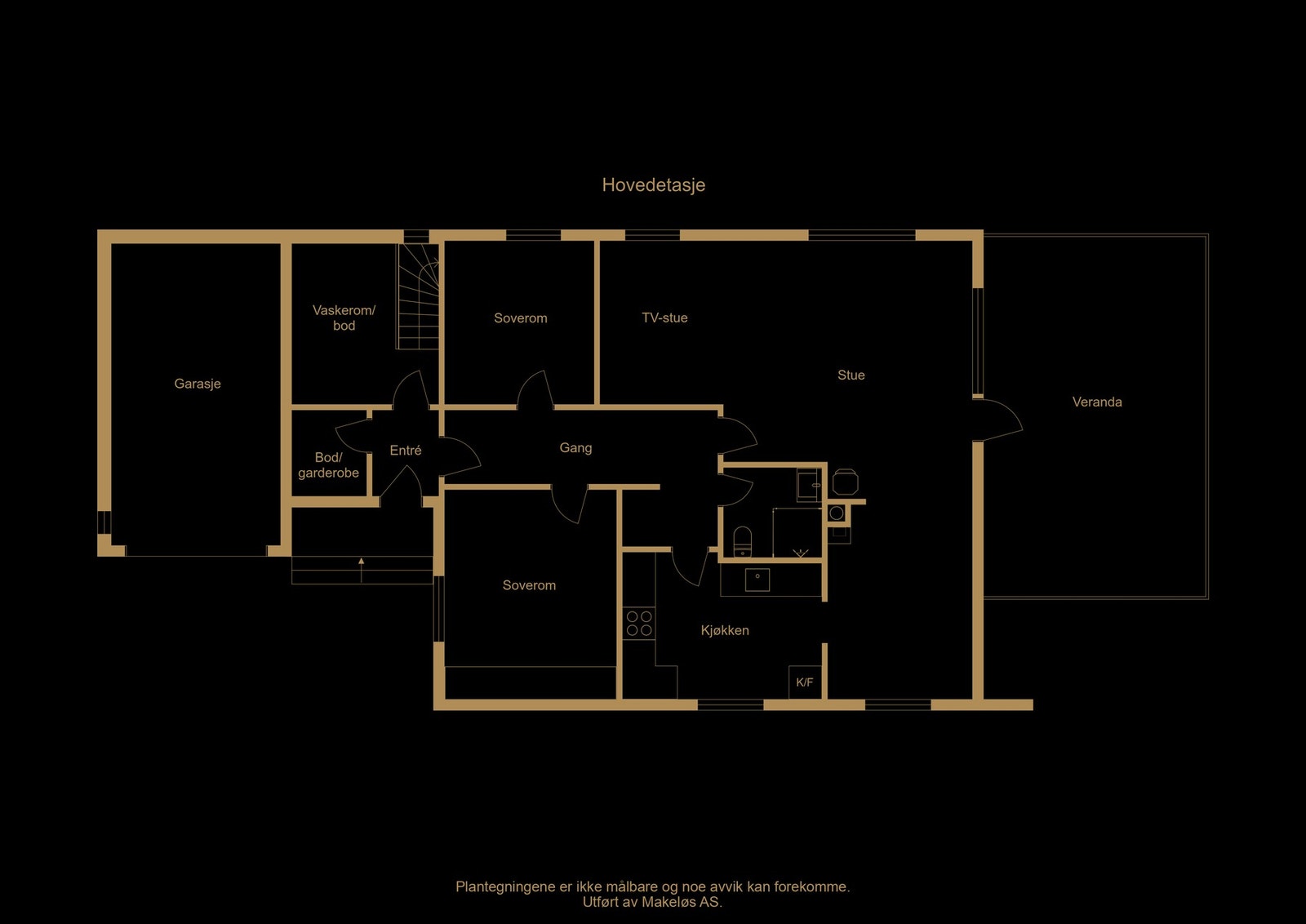 Plantegning hovedetasje - illustrasjon, avvik kan forekomme Galleribilde