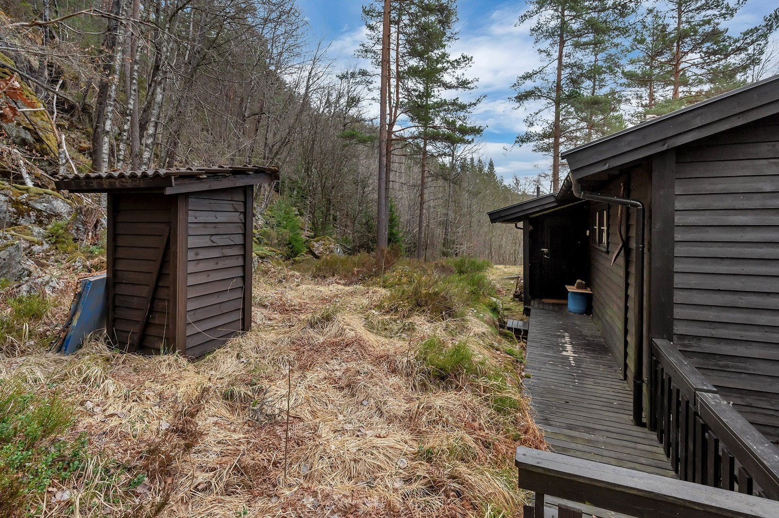 Inngangsparti på baksiden av hytta Galleribilde