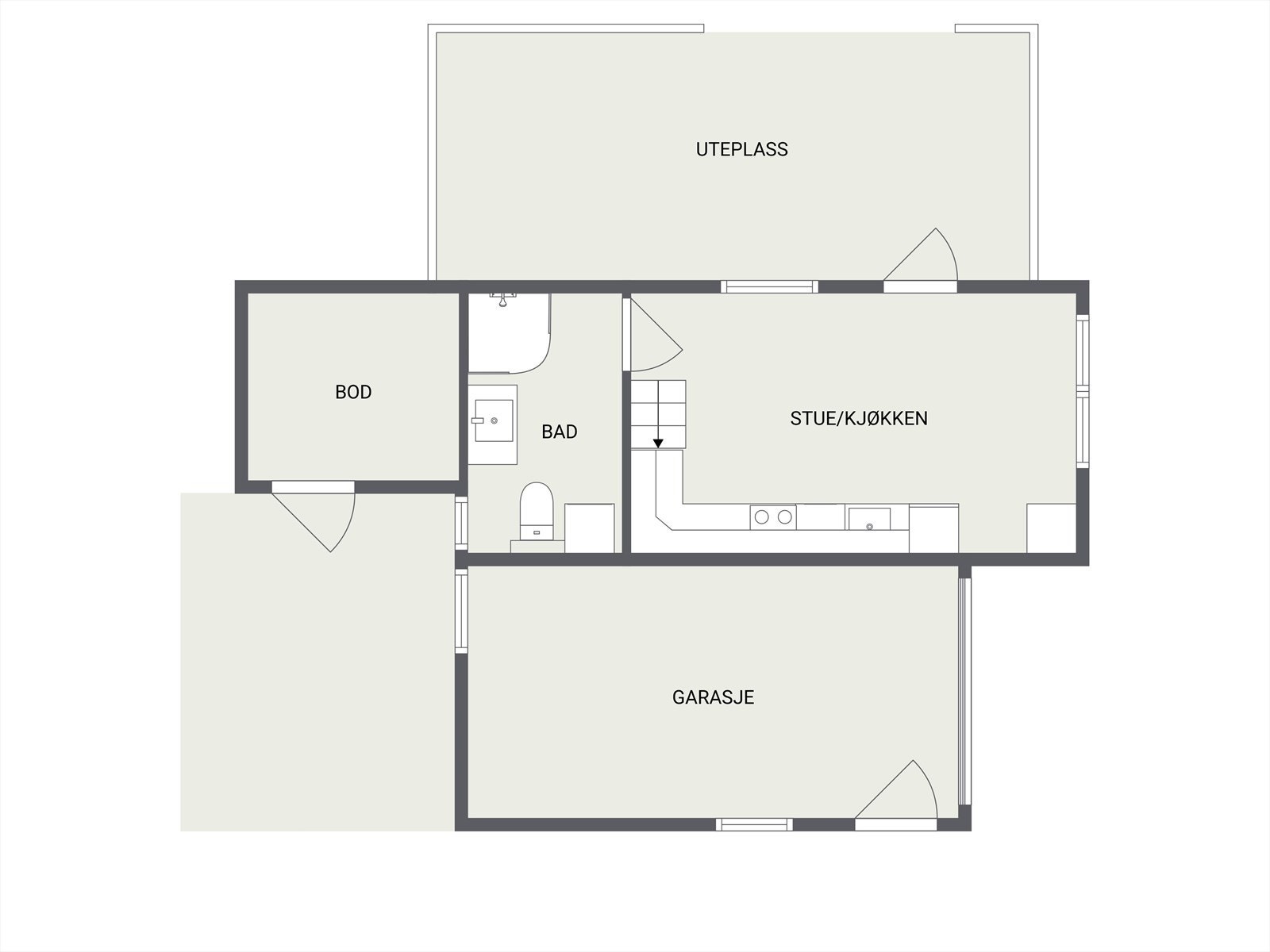 1. etasje anneks og garasje. Galleribilde