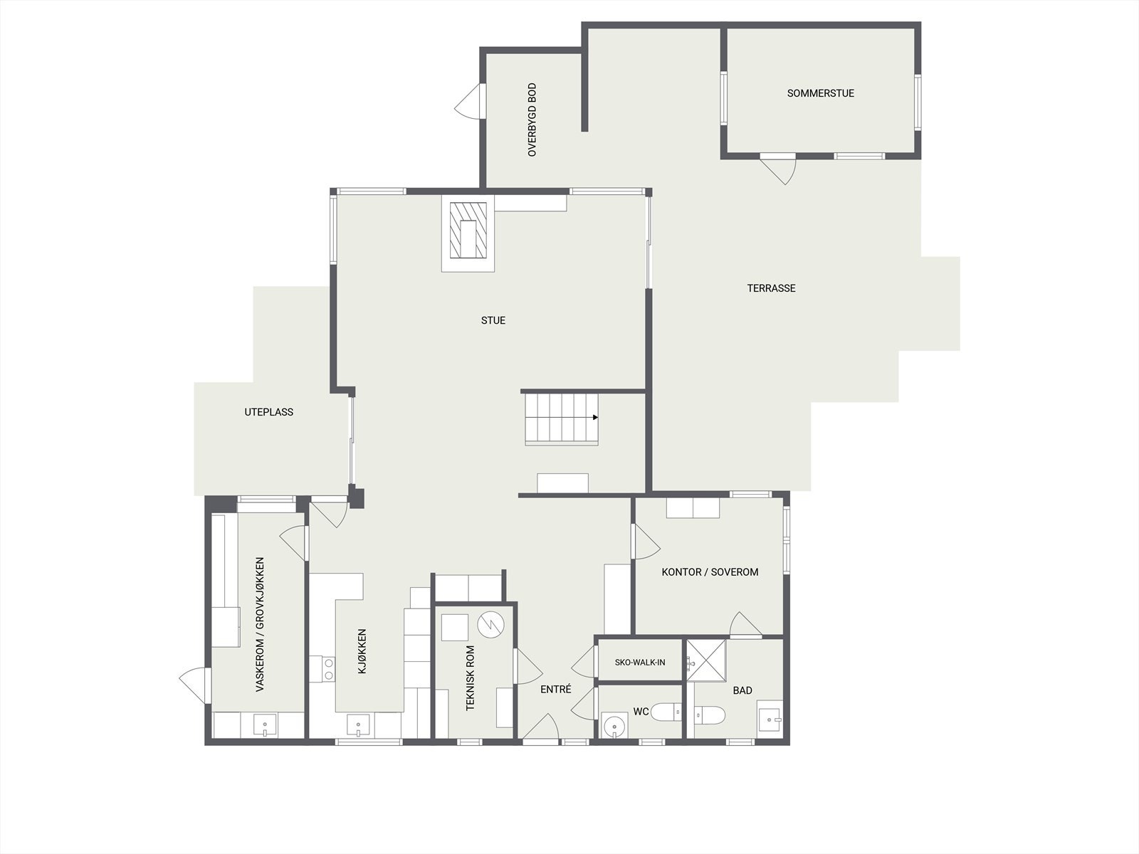 1. etasje enebolig. Galleribilde