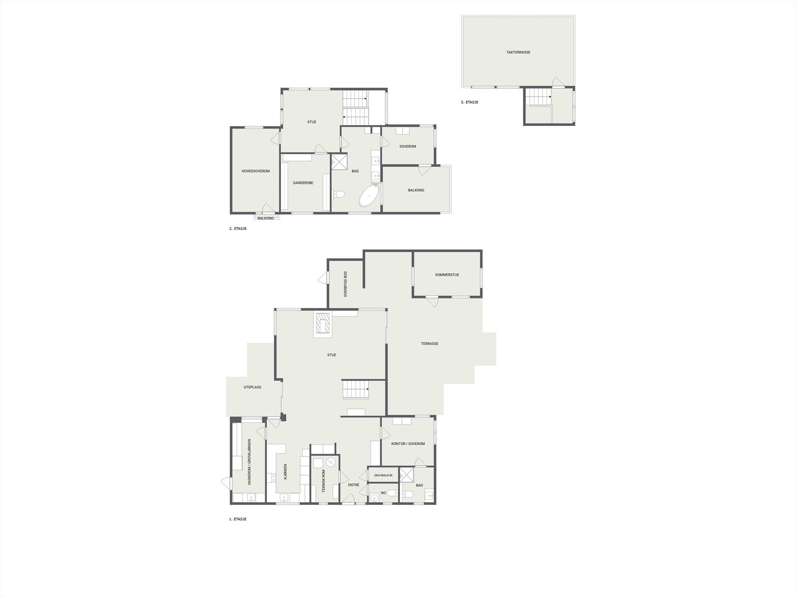 Alle etasjer enebolig. Galleribilde