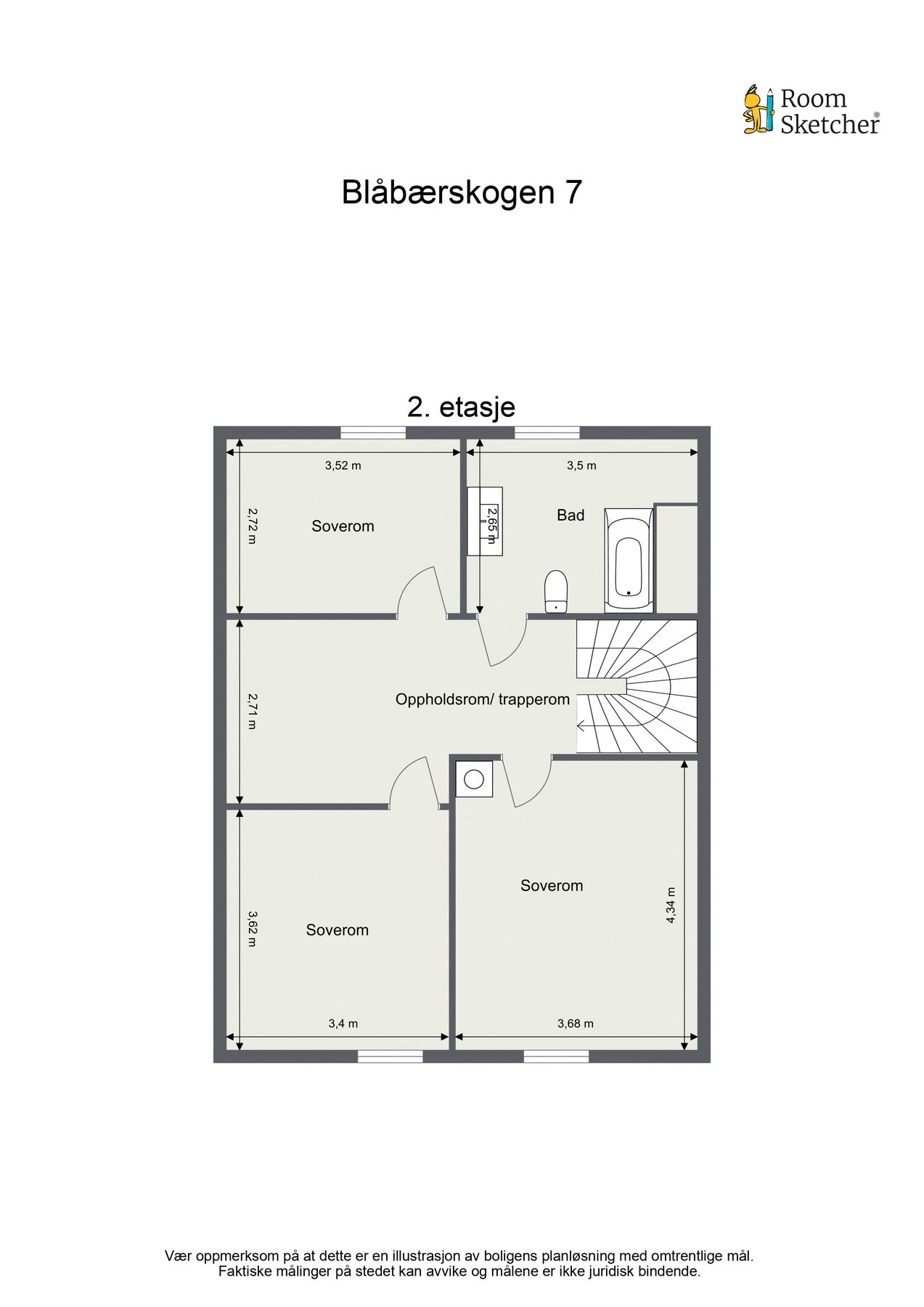 Plantegning andre etasje. Galleribilde