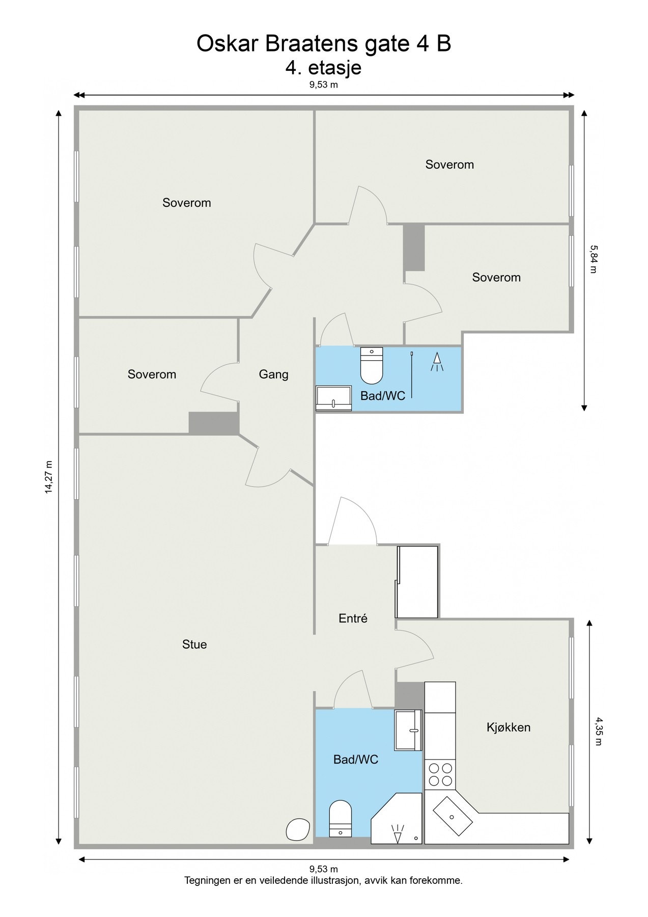 Plantegning. Skissen er kun ment som illustrasjon og er ikke målbar. Galleribilde