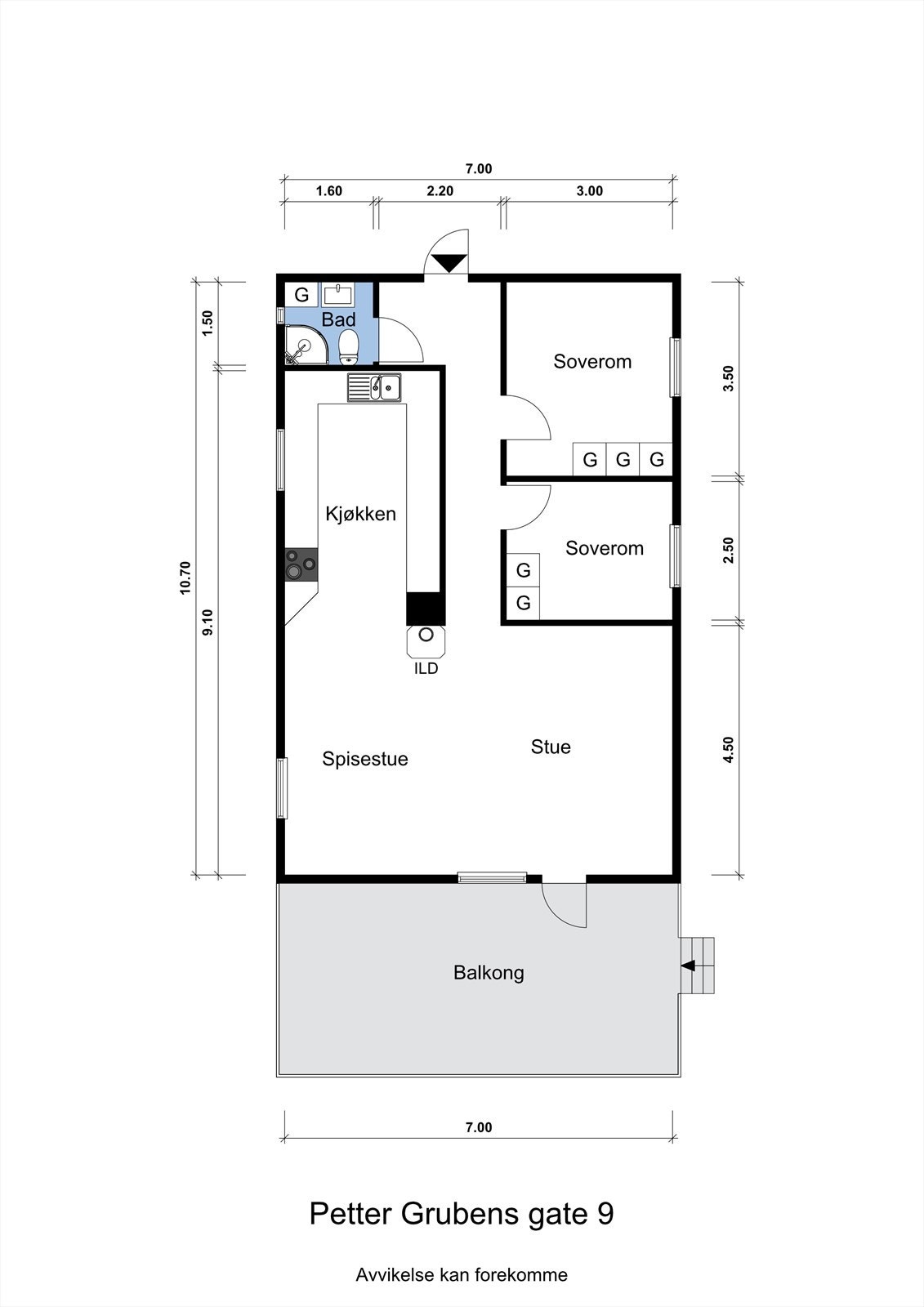 Før vi tar turen inn gjør vi oss kjent med planløsningen. Galleribilde