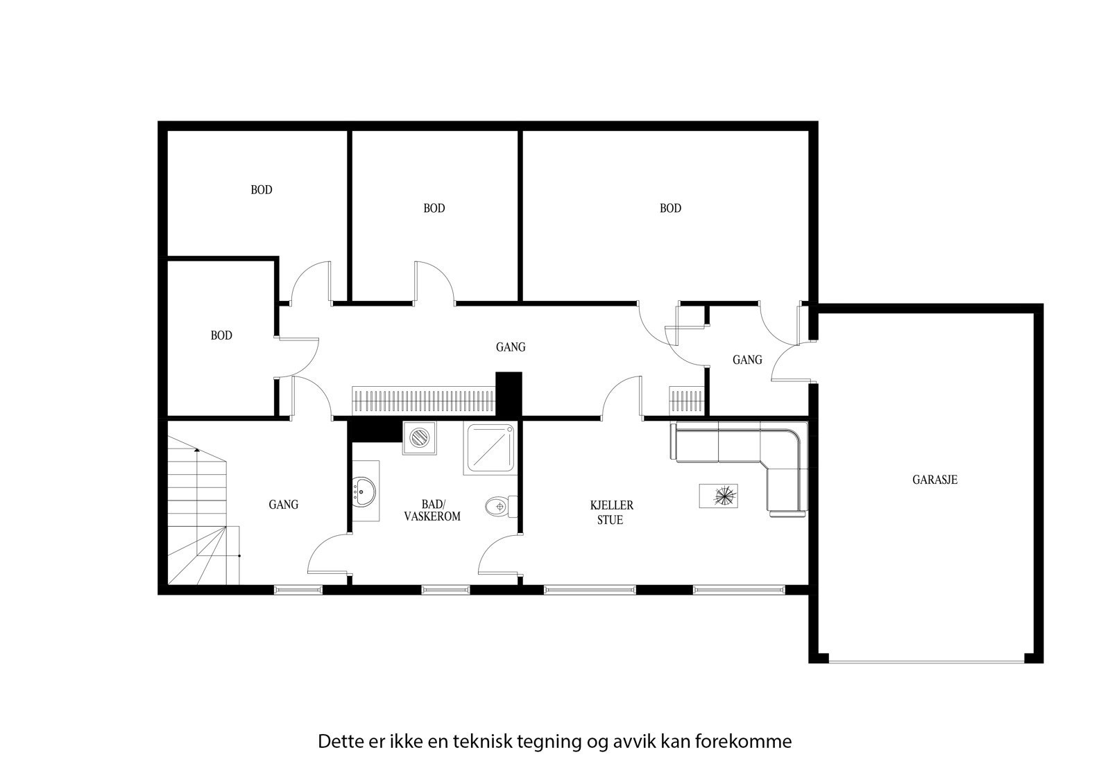 Plantegning kjelleretasjen Galleribilde