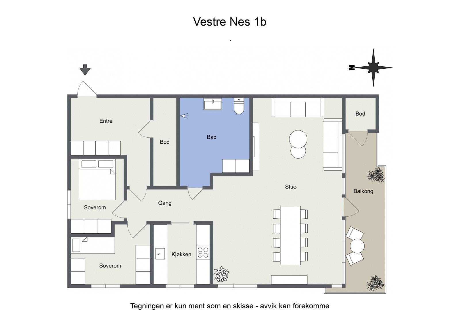 Plantegning - Vestre Nes 1b Galleribilde