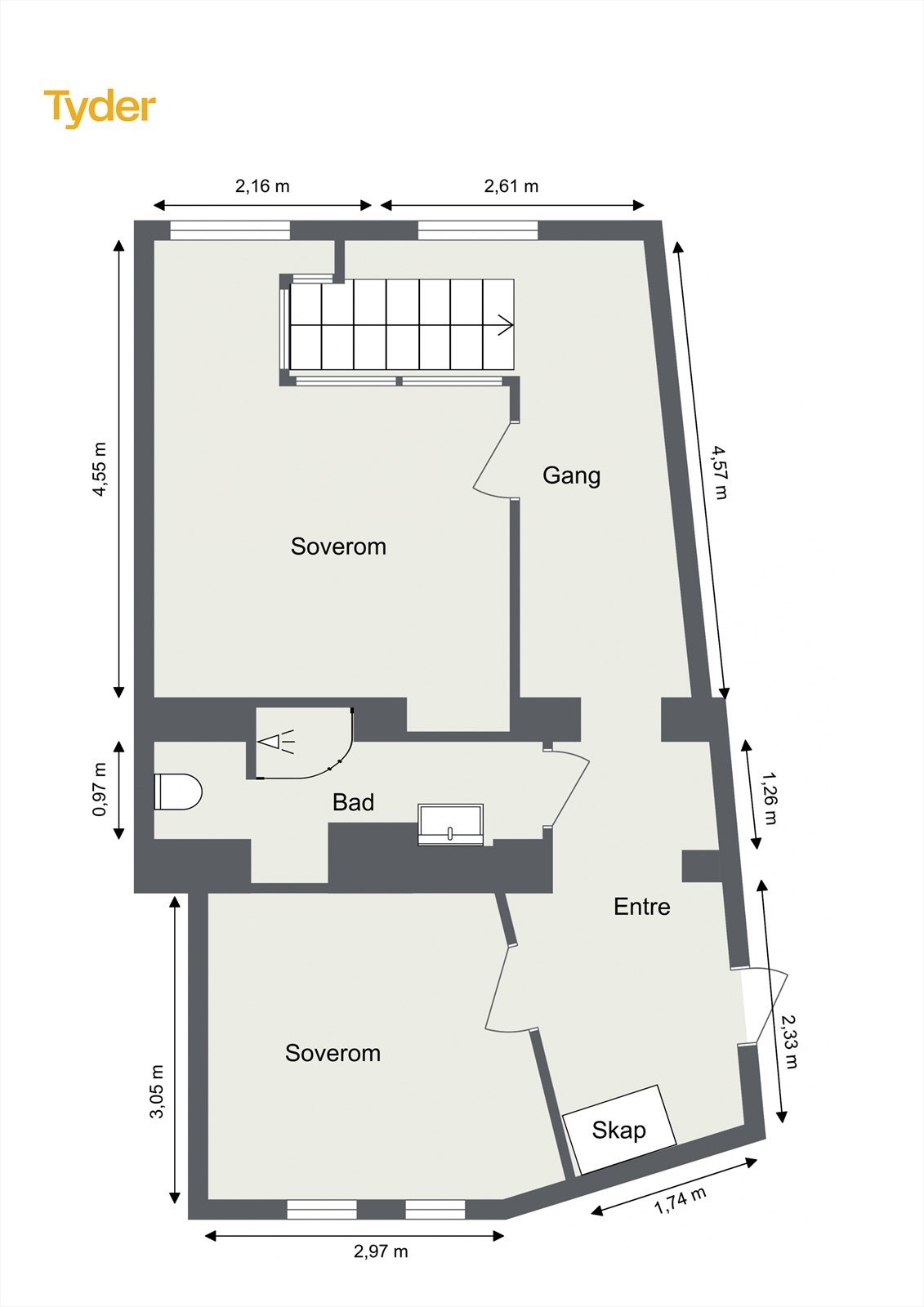 Plantegning - Leiligheten ligger i henholdsvis kjeller og 1. etasje, hvor 1. etasje er gjennomgående Galleribilde