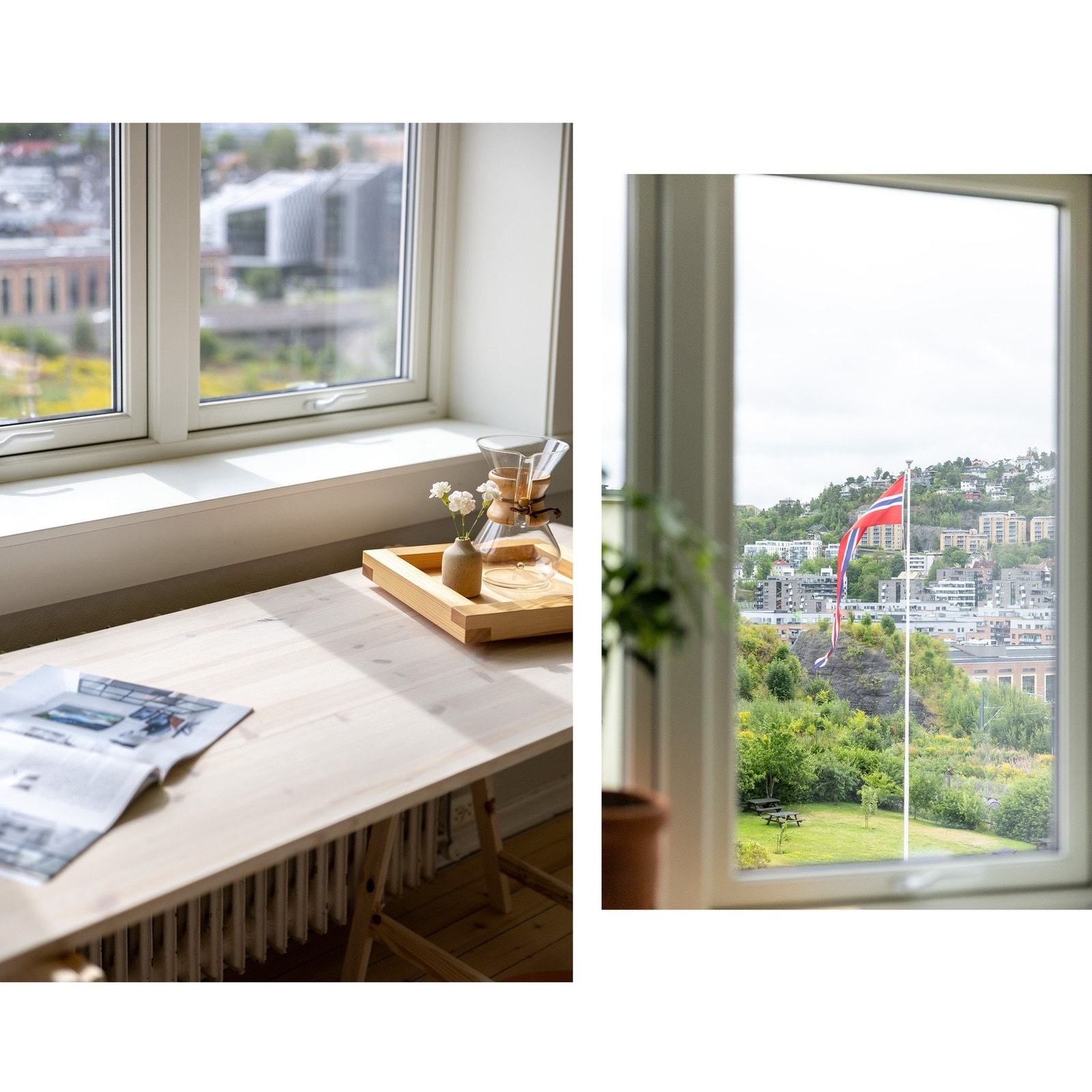 Leiligheten er østvendt, så det er masse morgen- og formiddagssol som flommer inn. Galleribilde