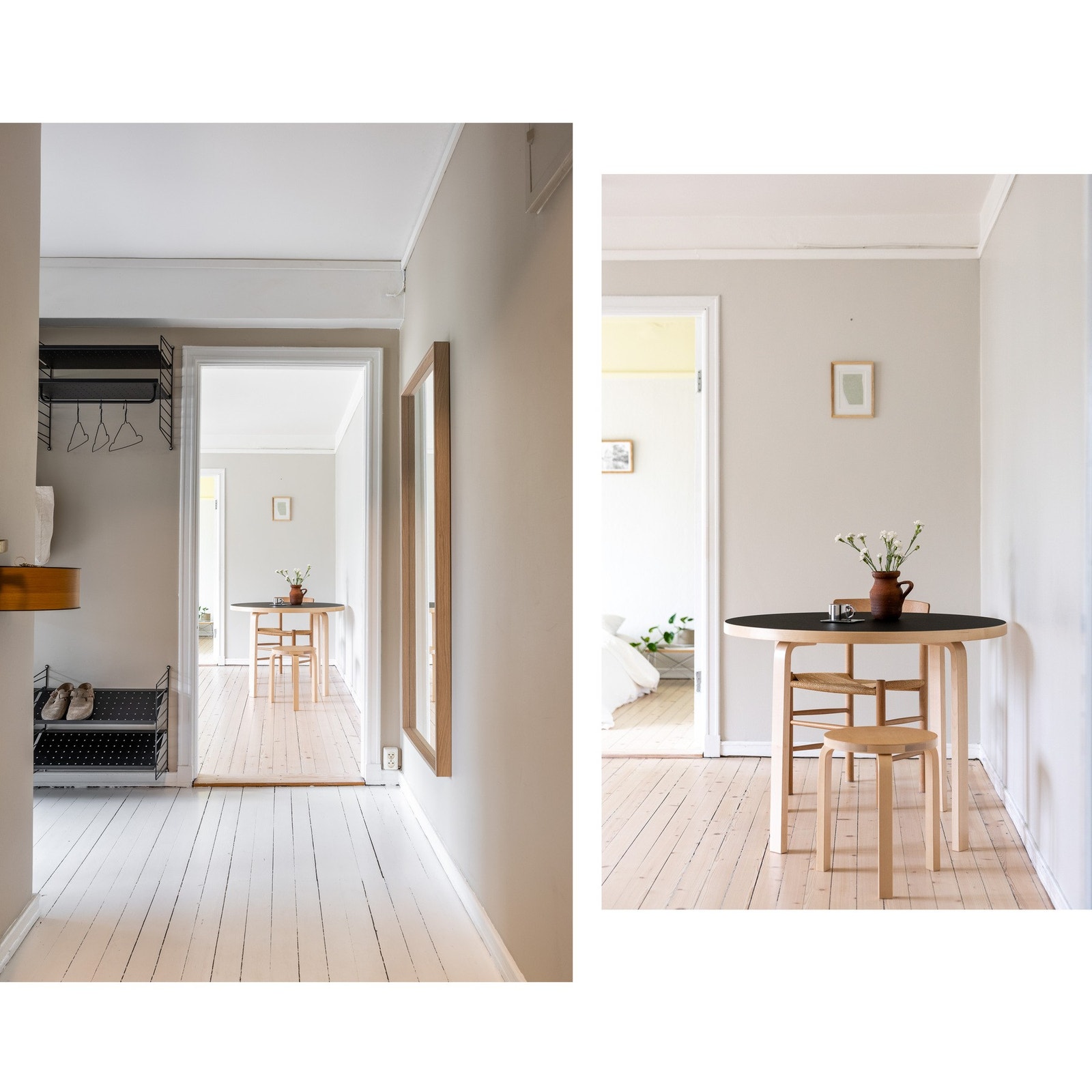 Belagt med pent originalt heltre furugulv som har blitt slipt samt malt i 2021. Galleribilde