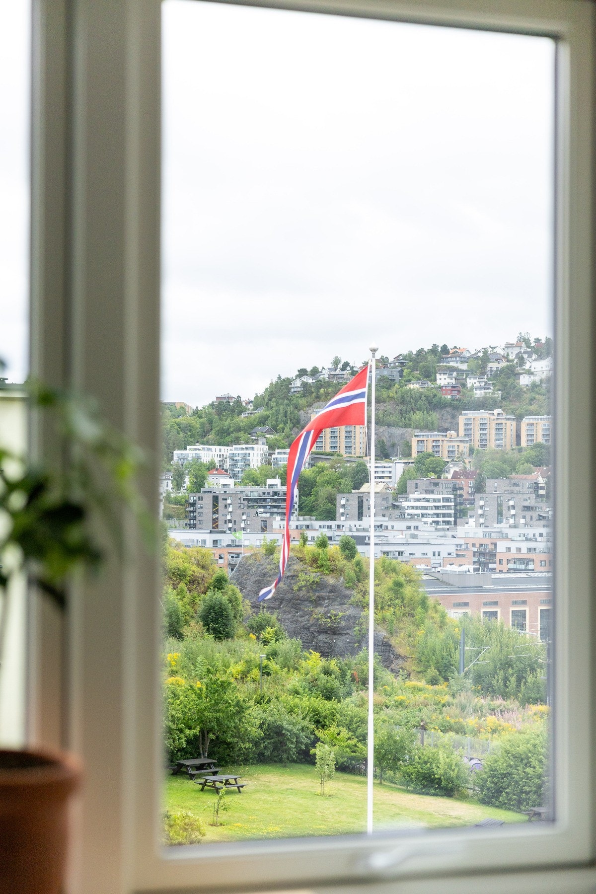 Hyggelig utsyn mens man lager et måltid. Galleribilde