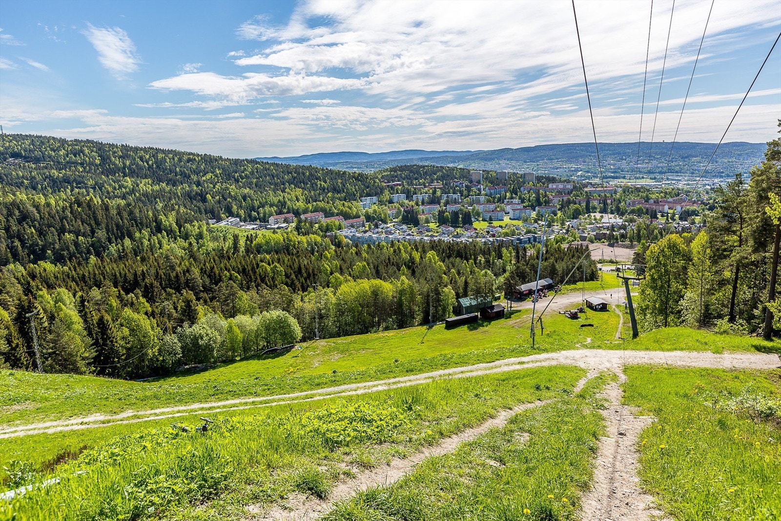 Grefsenkleiva med sykkelstier sommerstid Galleribilde