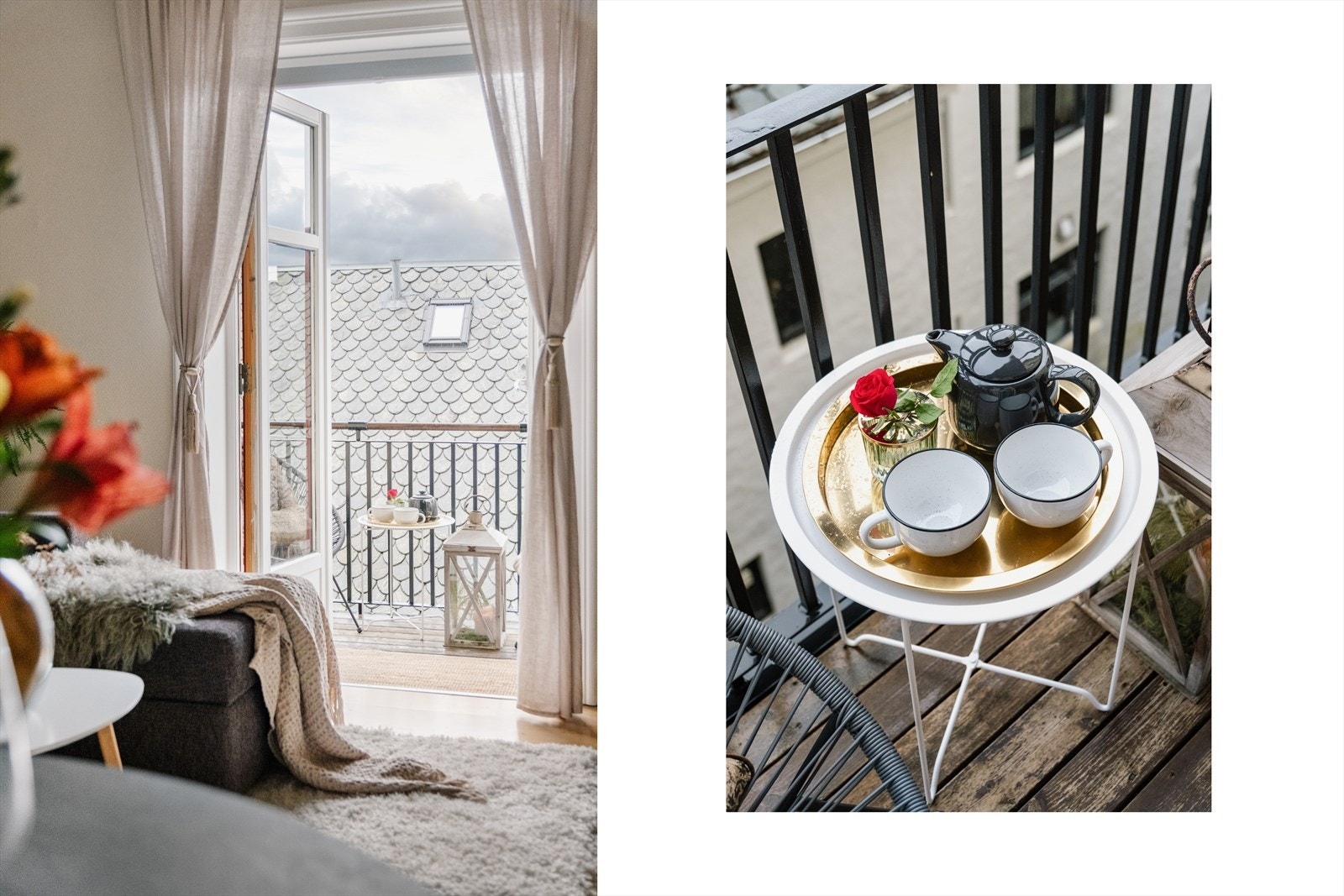 Fra stuen er det utgang til koselig altan. Galleribilde