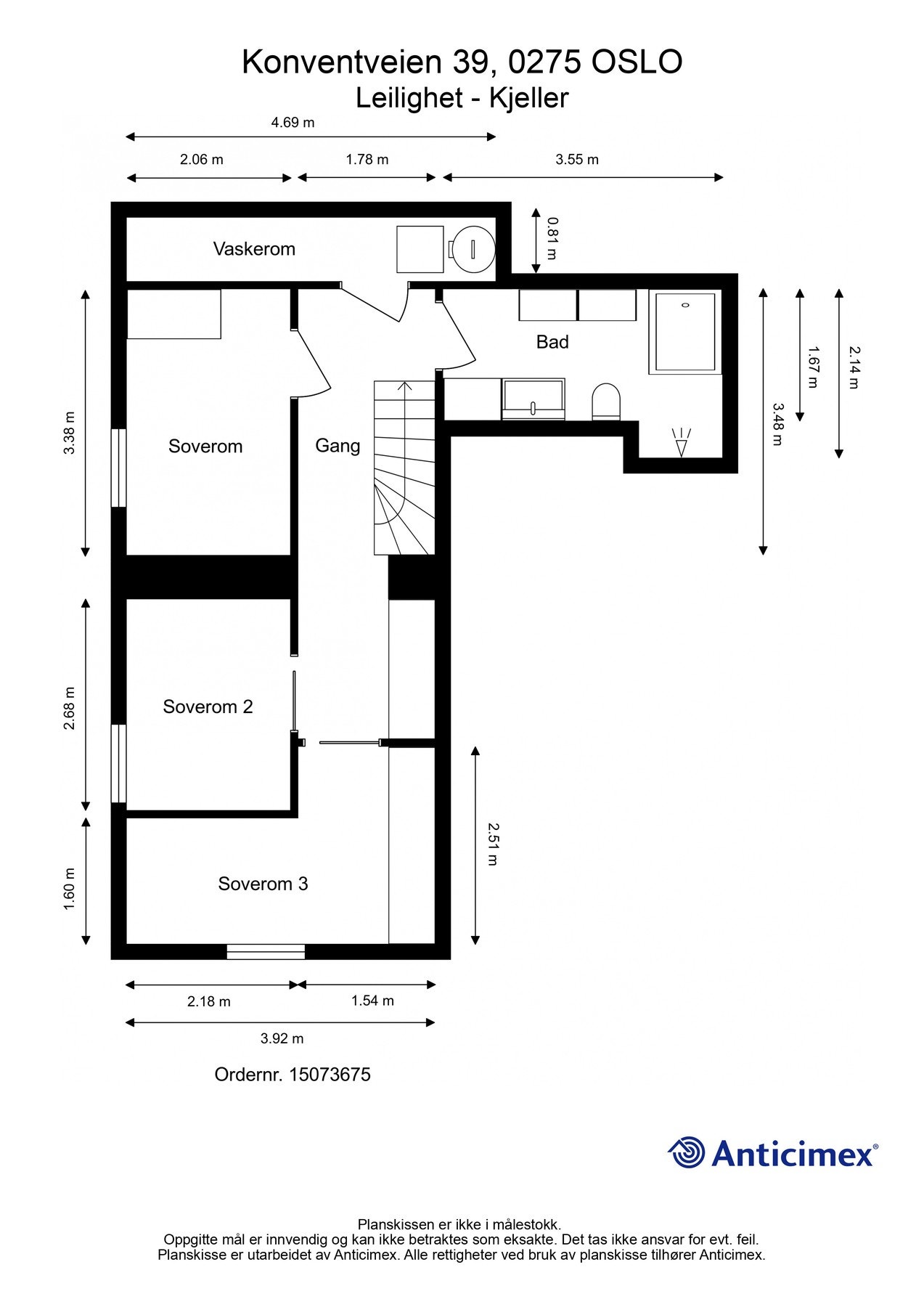 Planskisse over underetasje Galleribilde