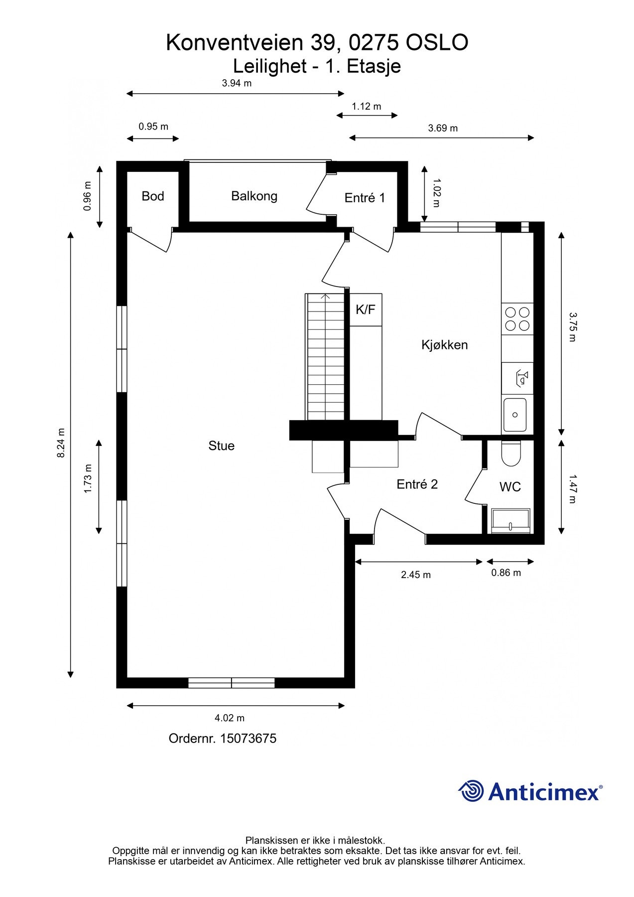 Planskisse over 1 etasje Galleribilde