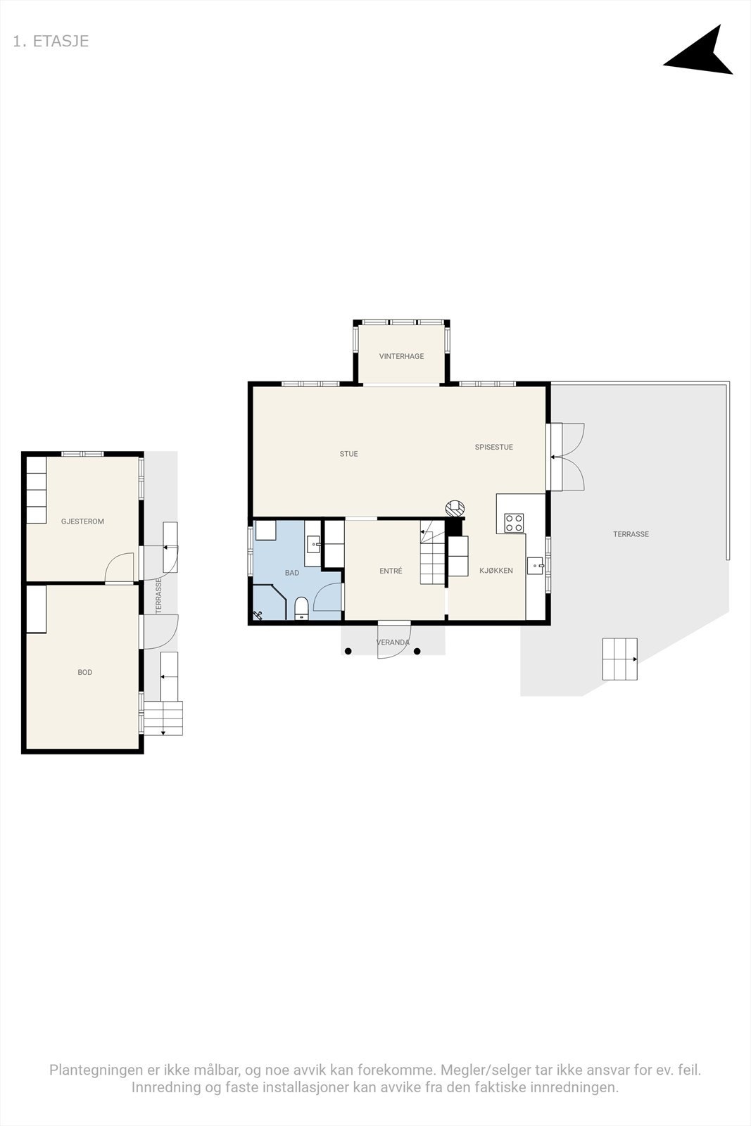 Plantegning 1.etasje med hems Galleribilde