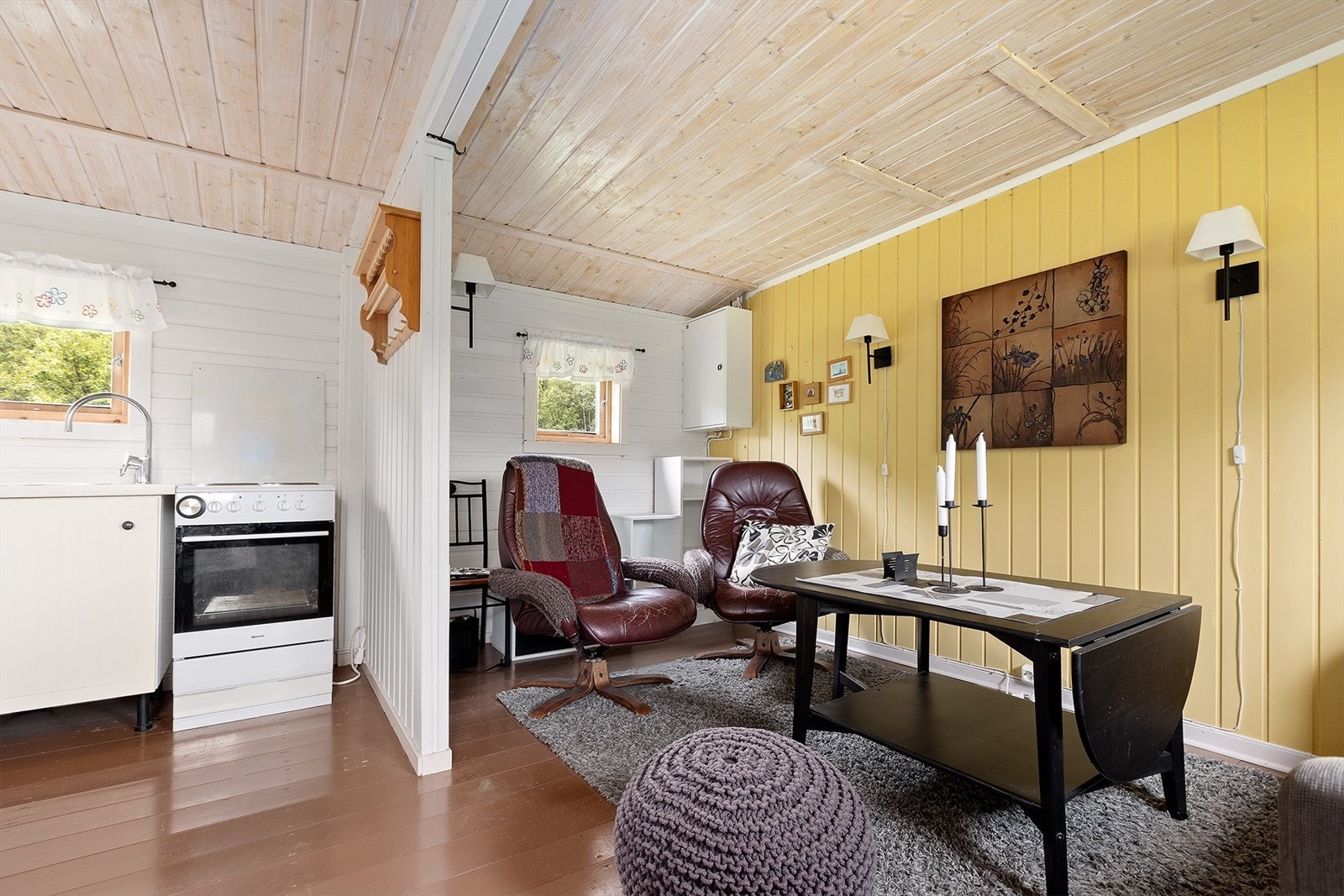 Åpen løsning mellom stue og soverom Galleribilde