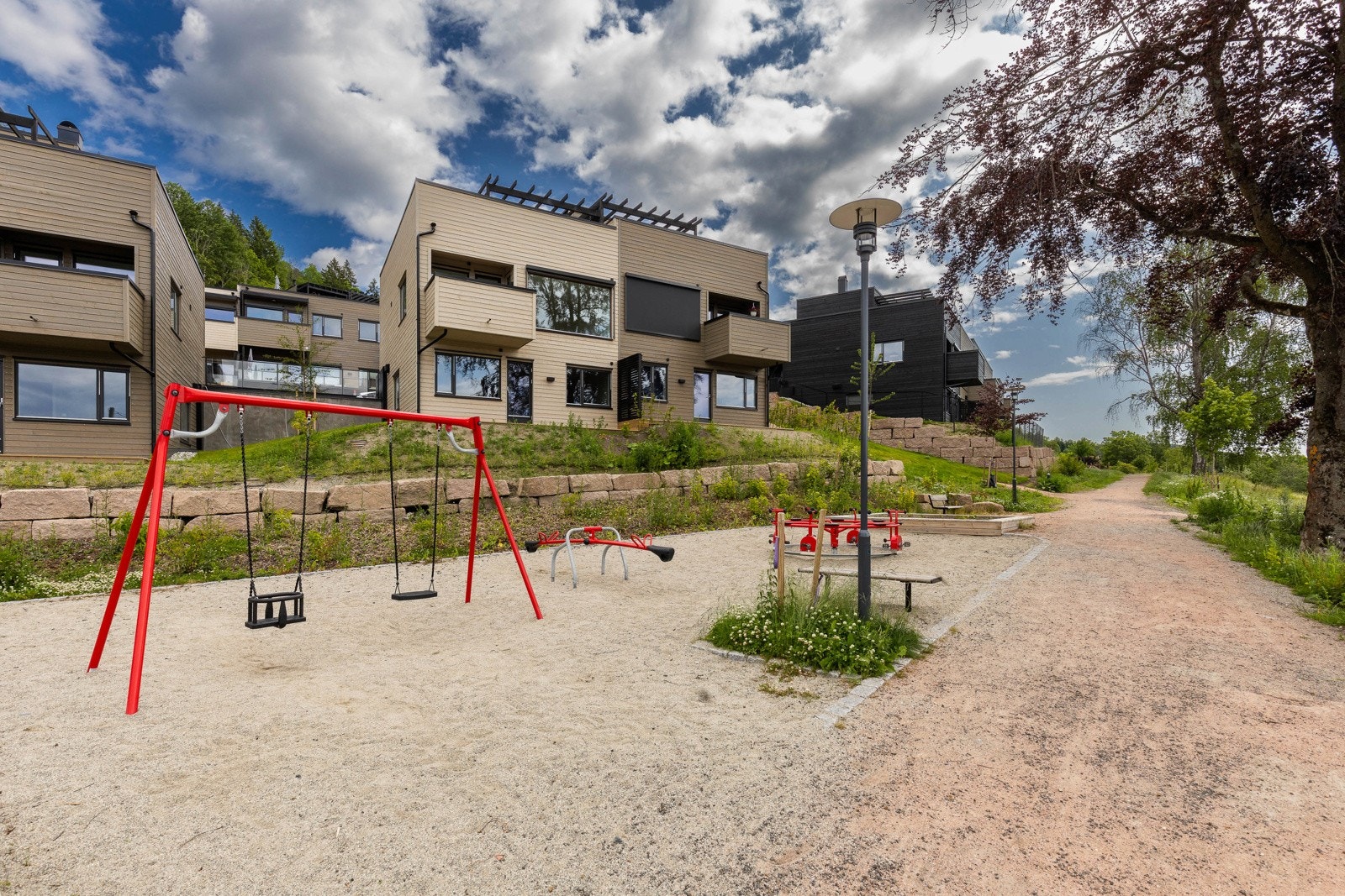 Fantastiske lekearealer rett utenfor døren for barn i alle aldere. Galleribilde