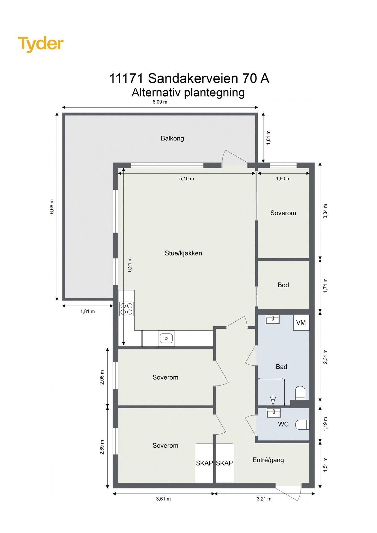 Original planskisse, med et ekstra soverom. Galleribilde