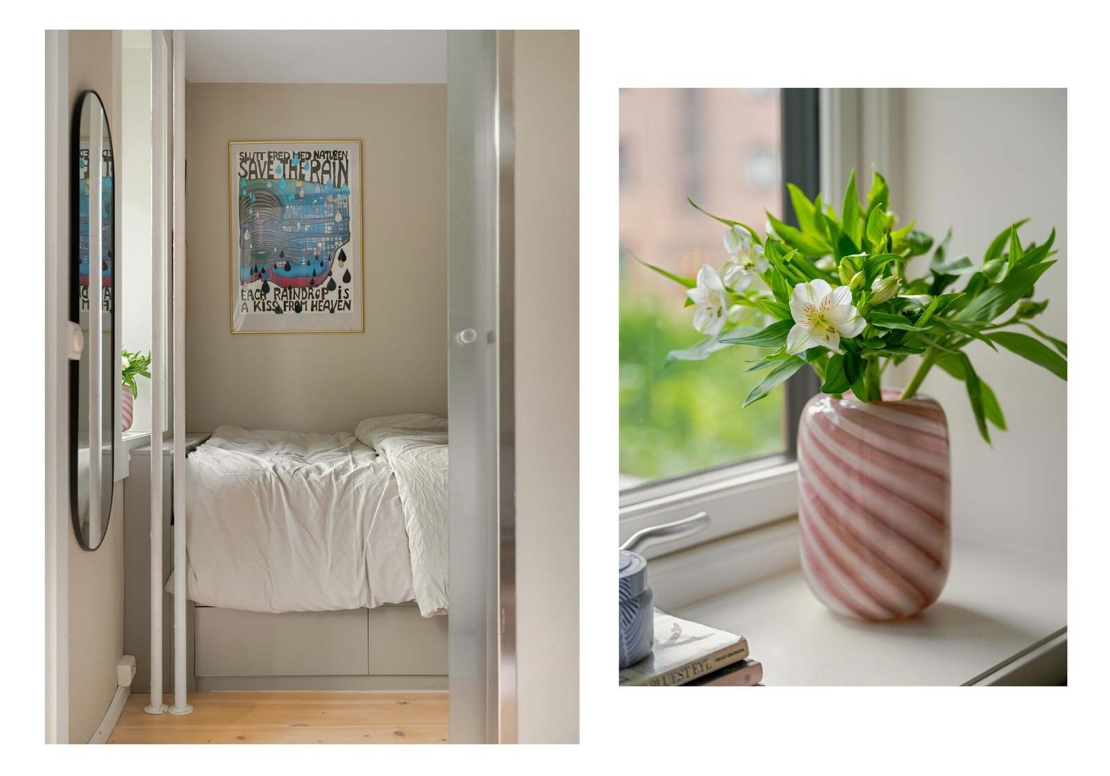 Vinduer og balkongdør er nye fra 2025. Har vi nevnt at de dype vinduskarmene er fine å innrede? Galleribilde