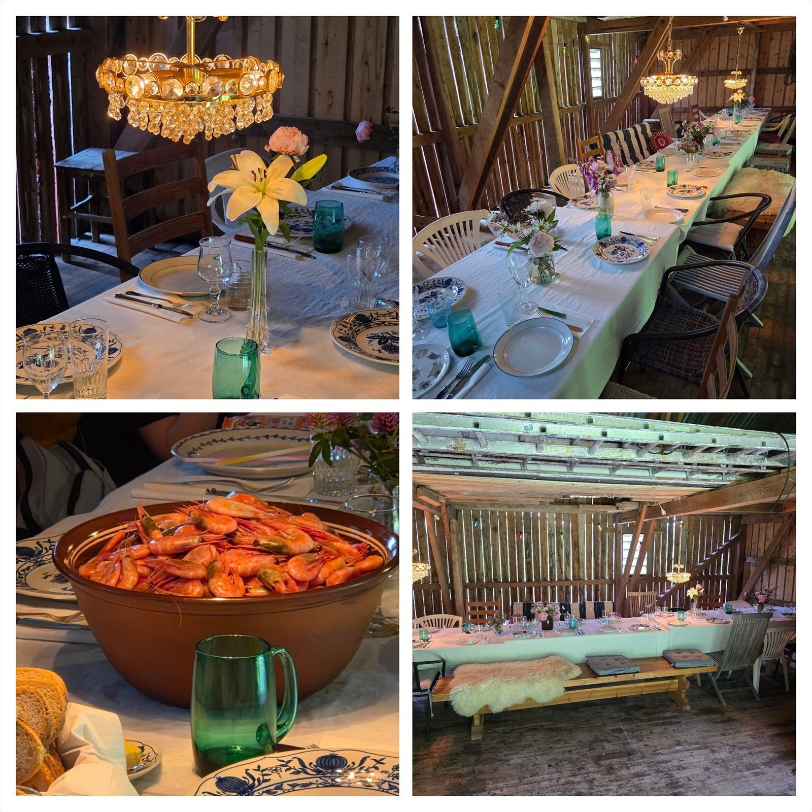 Bilder fra selskap og hyggelig sosialt samvær på låven - bilde tatt av selger Galleribilde