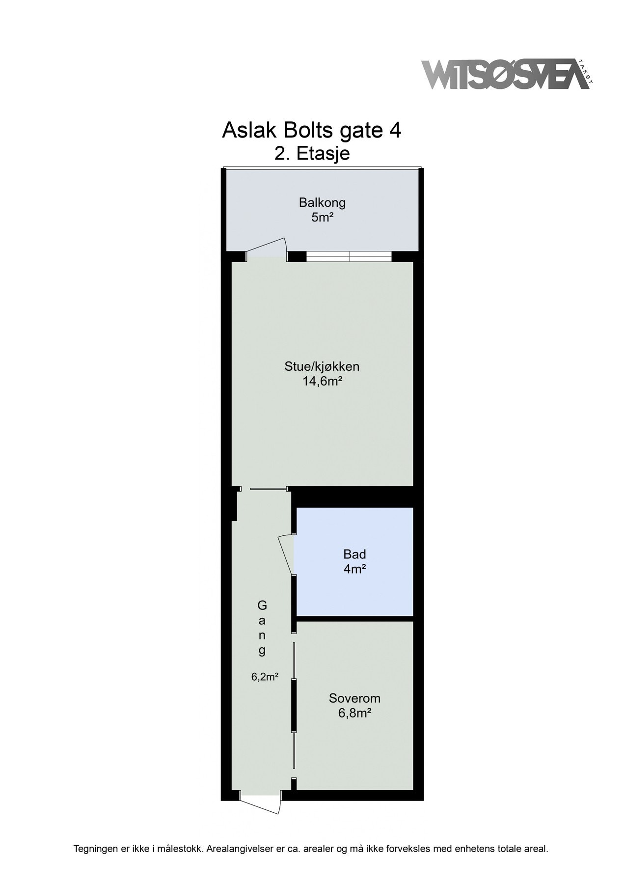 Plankisse med mål fra takstmann Galleribilde