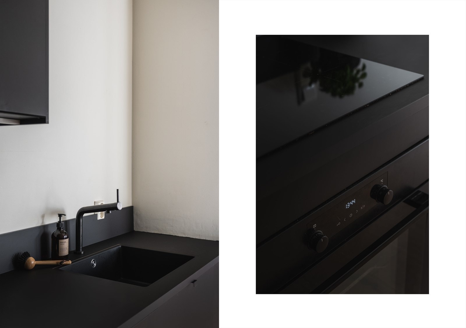 Induksjonstopp, stekeovn, oppvaskmaskin og kjøl/frys er integrert i innredningen Galleribilde