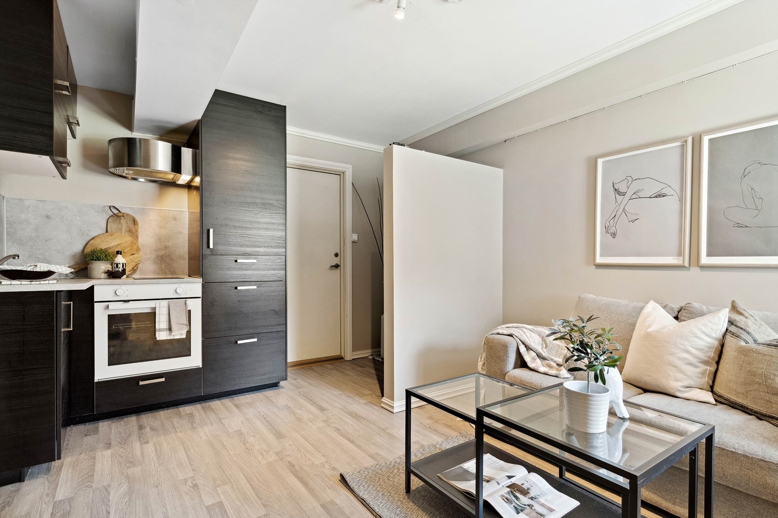 Hybeldel med egen inngang og med dør i mellom leilighetene. Galleribilde