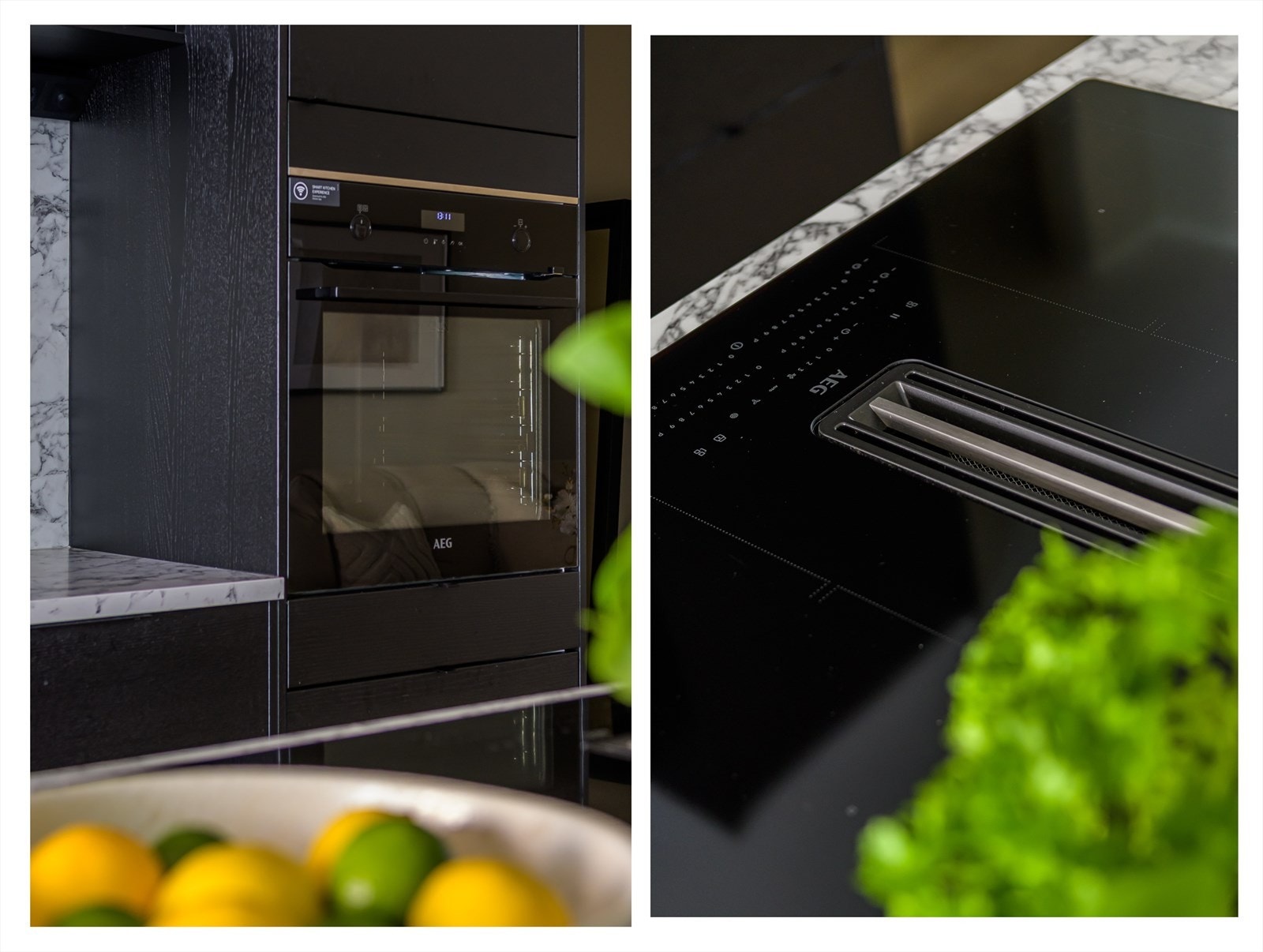 Kjøkkenet er meget påkostet med integrerte hvitevarer fra AEG. Galleribilde