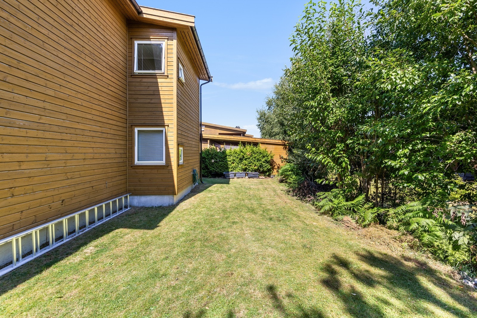 Felles hage som strekker seg rundt bygget. Galleribilde