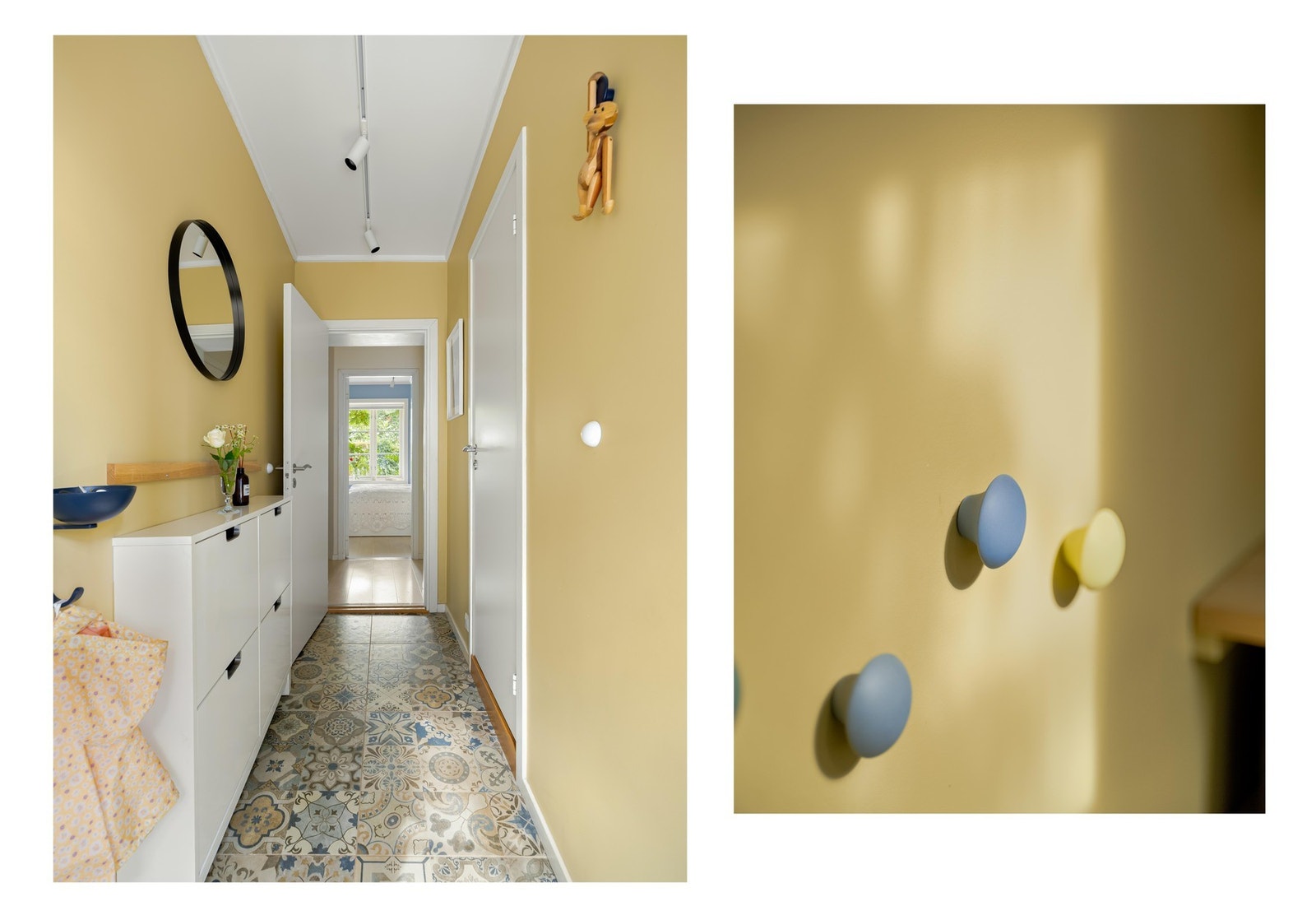 Gangen er et vakkert skue, med fliser fra FarFar og nymalte vegger. Galleribilde