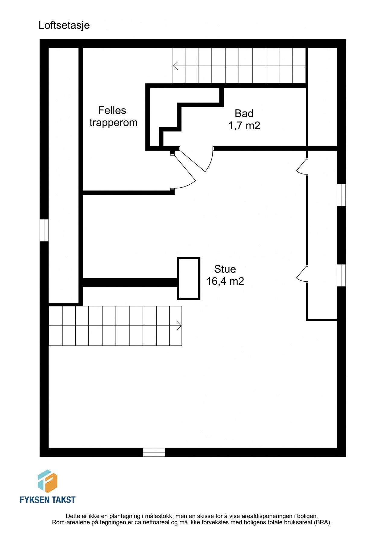 Planskisse loftsetasje. Galleribilde