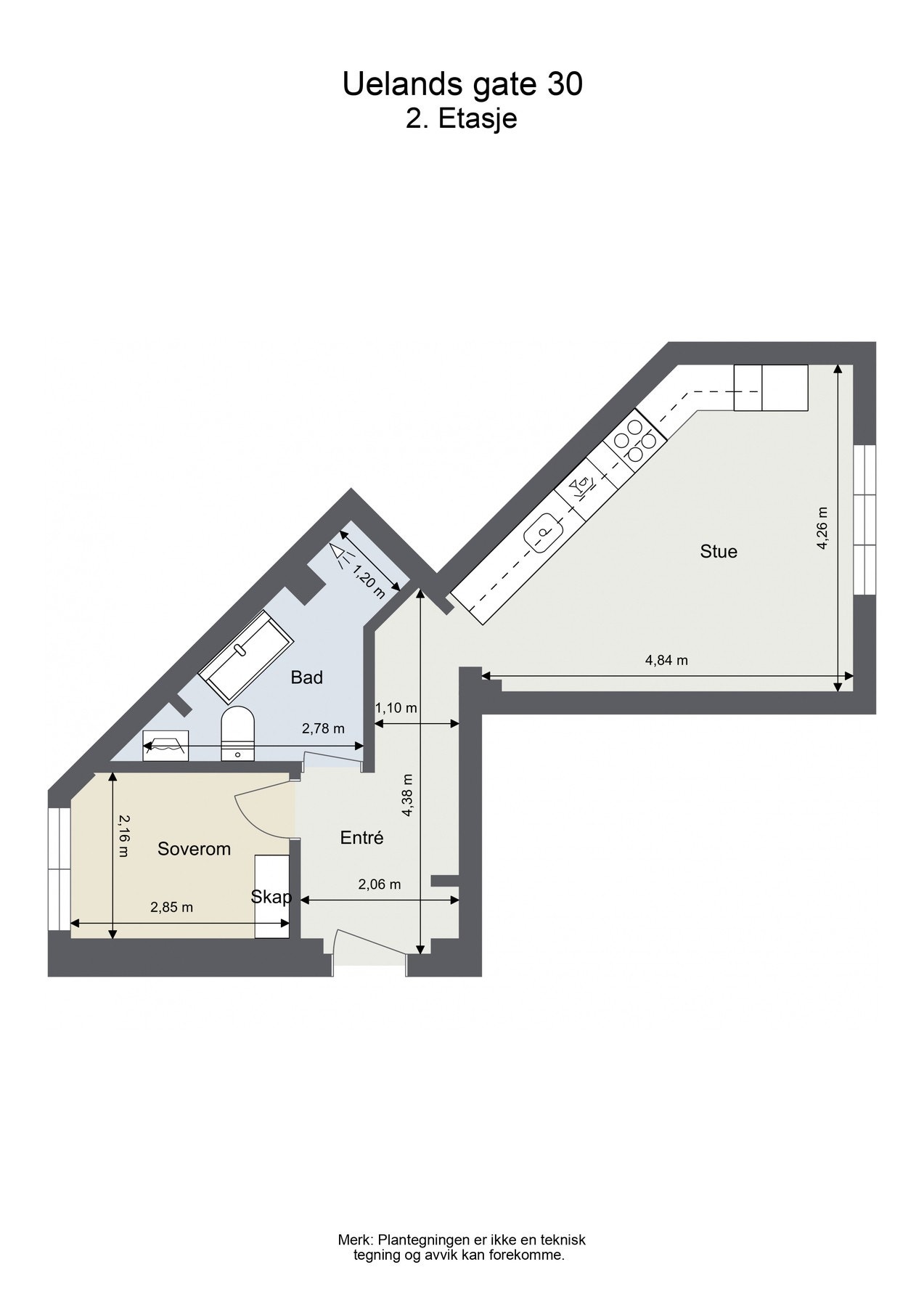 Plantegning. Skissen er ikke målbar og kun ment som illustrasjon. Galleribilde
