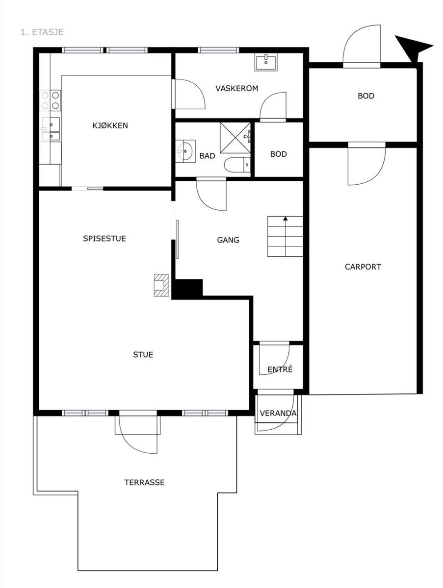 Plantegning 1 etasje Galleribilde