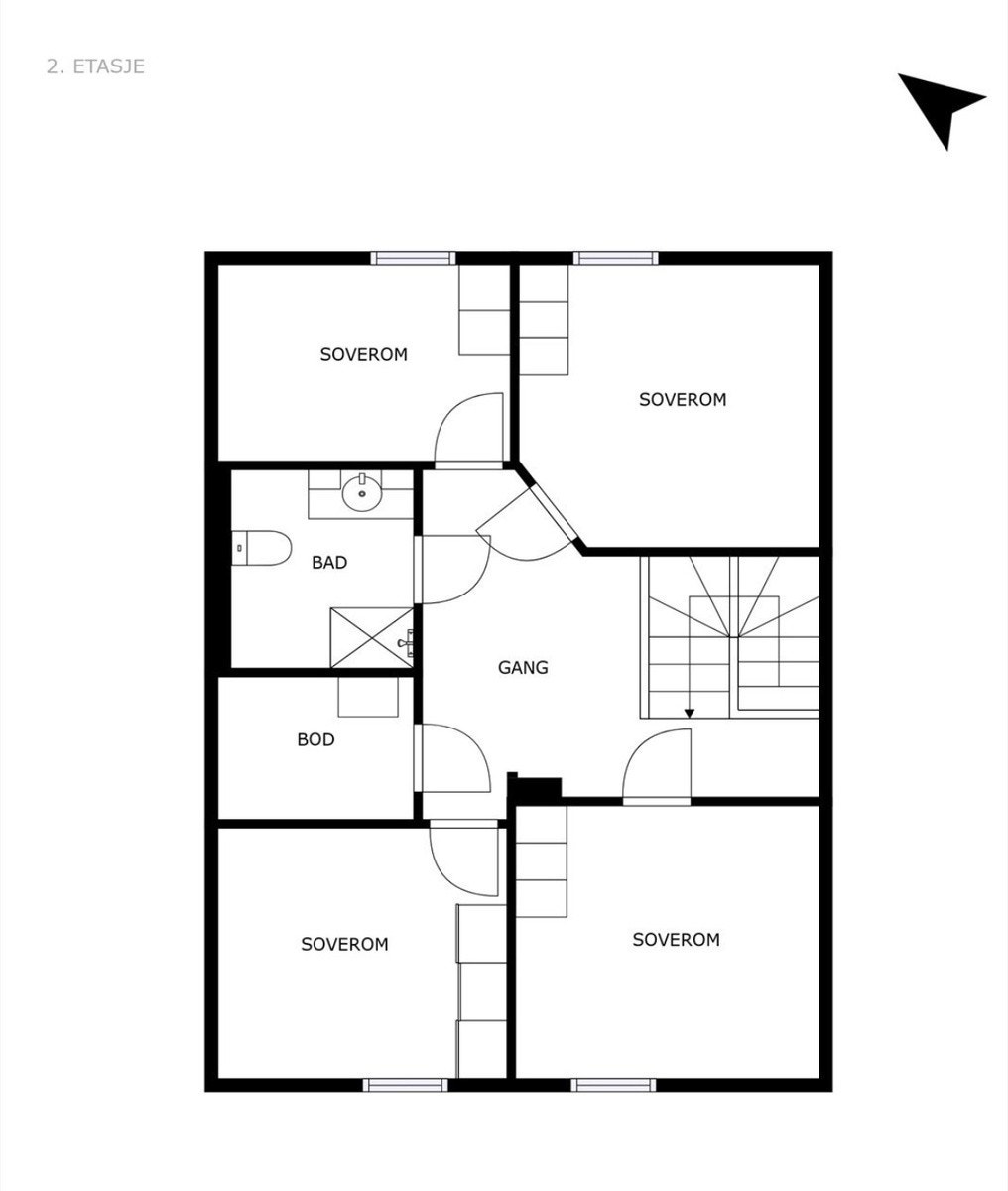 Plantegning 2 etasje Galleribilde