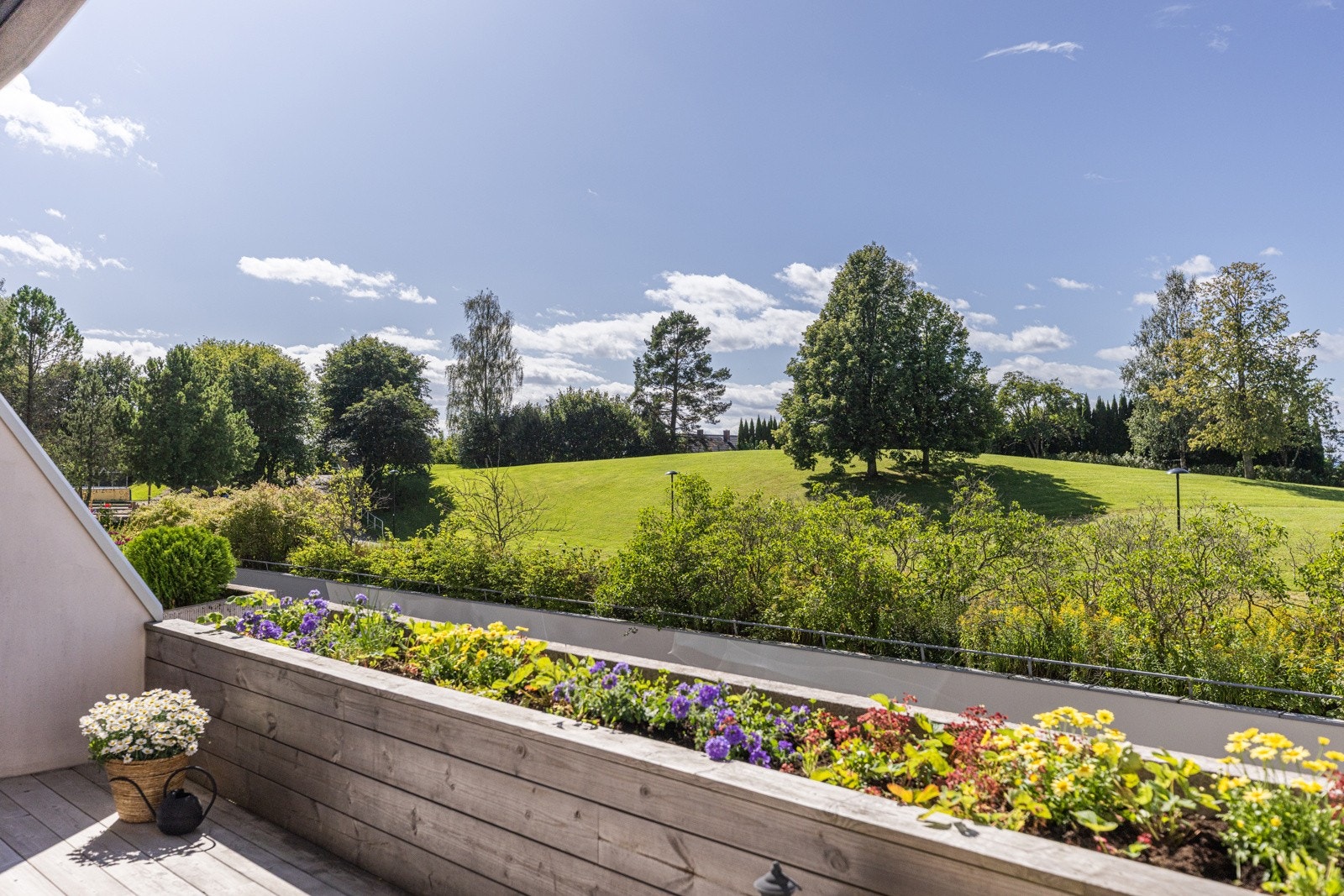 Det er utsikt over sameiets fellesareal. Galleribilde