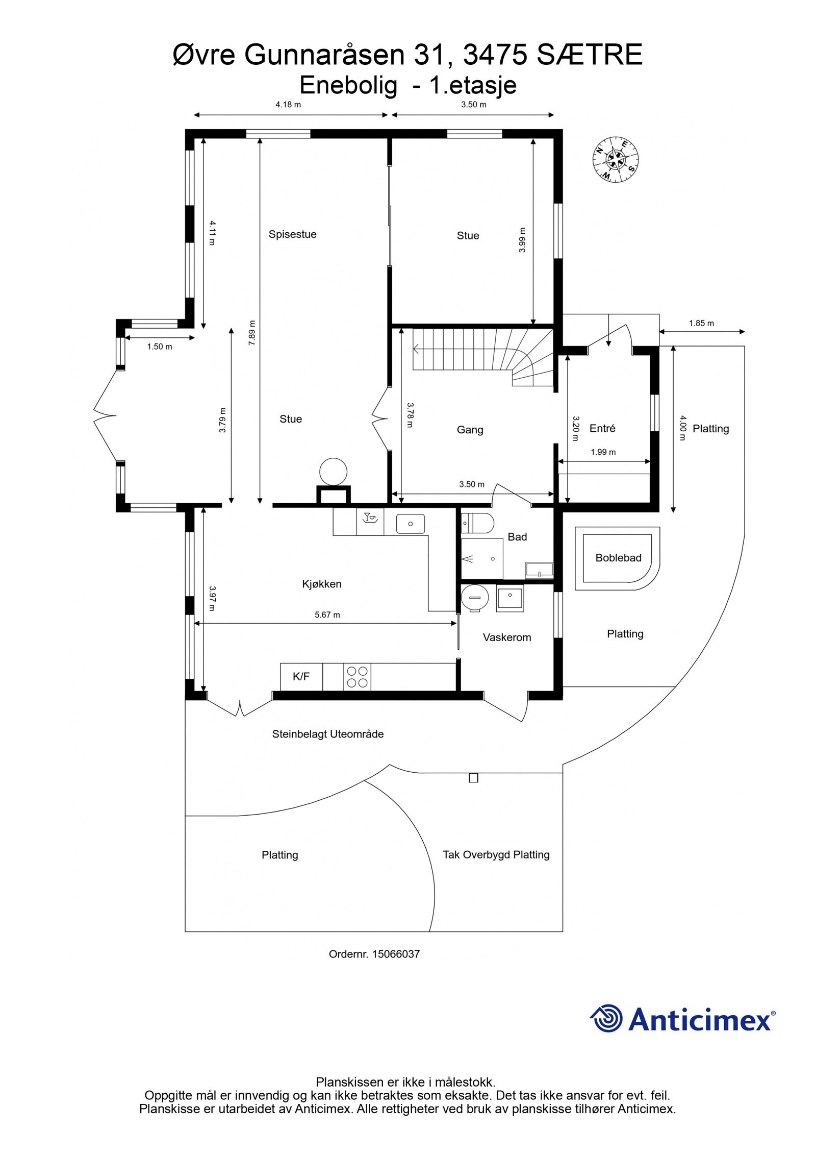 Plantegning 1. etasje Galleribilde