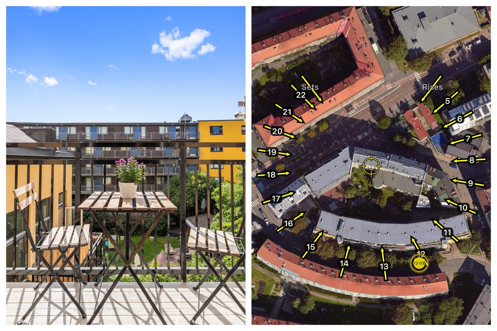 Balkongen er sydvestvendt og har meget gode solforhold. Galleribilde