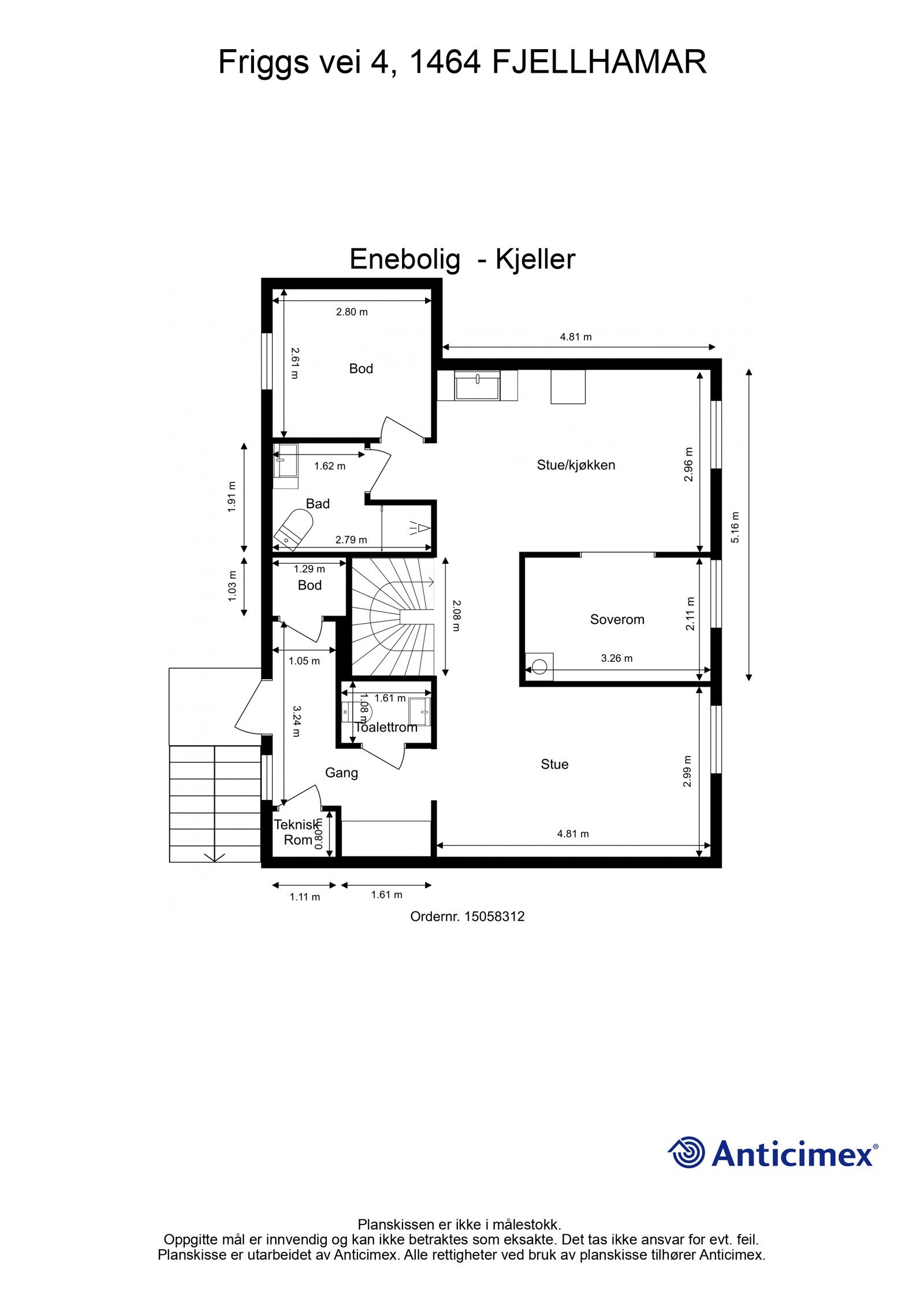 Planskisse kjelleretasje. Galleribilde