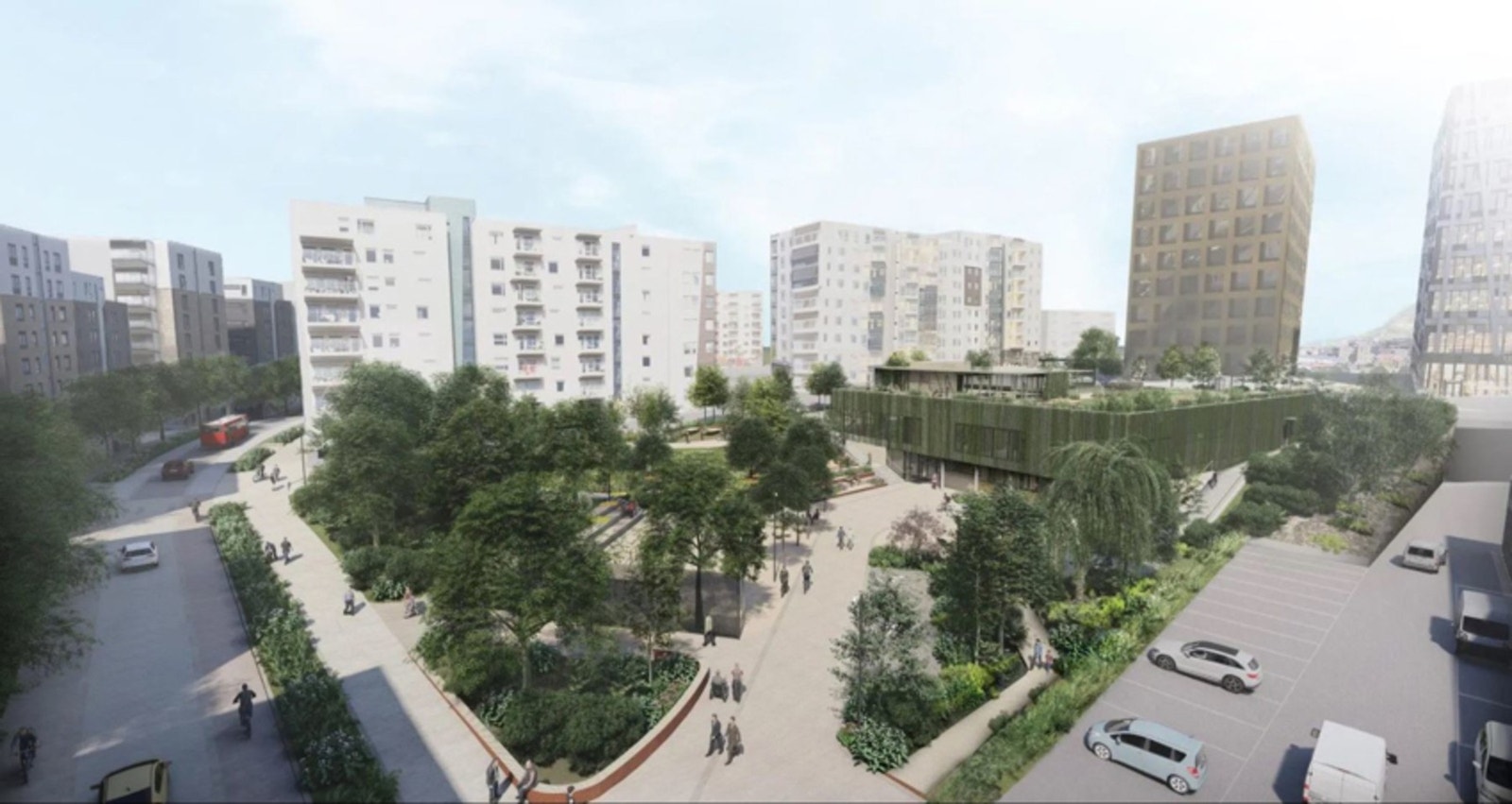 Nye aktivitetshallen på Løren er planlagt ferdig i 2025 og er i gangavstand fra boligen Galleribilde