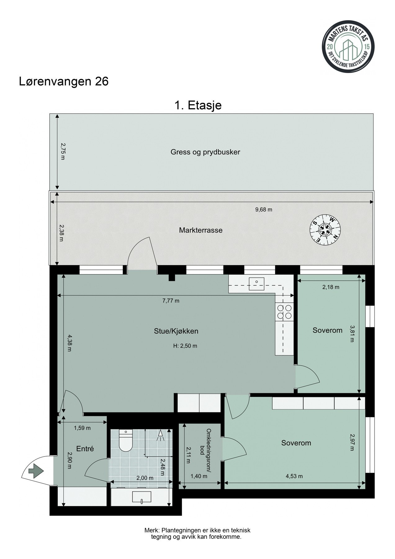 Leiligheten har en meget god planløsning og en fin intern beliggenhet Galleribilde