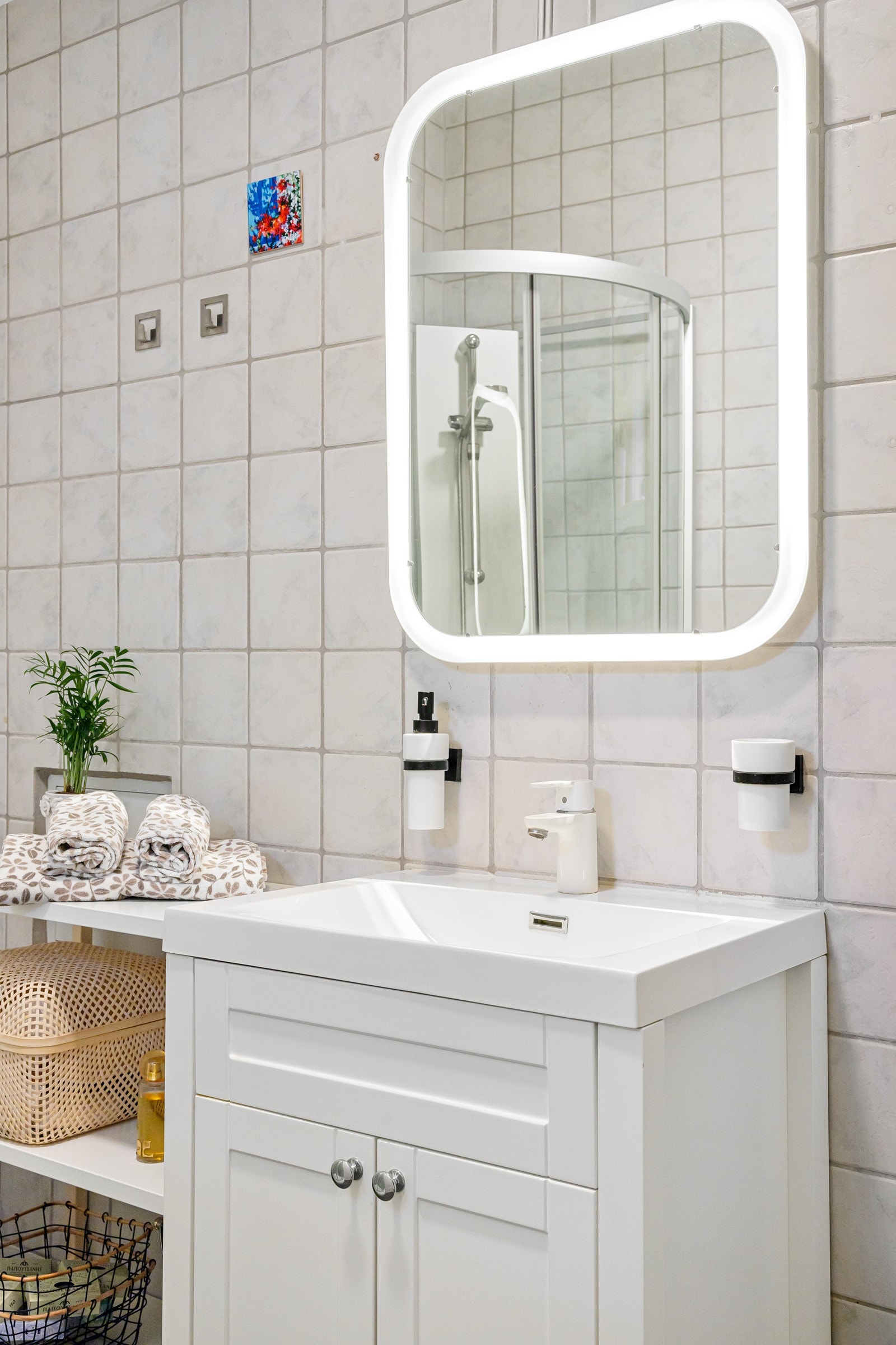 Det er opplegg for vaskemaskin på baderommet Galleribilde