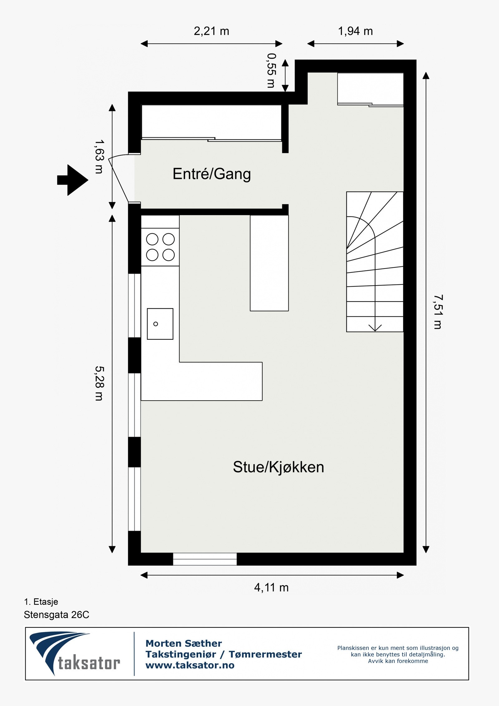 Plantegning av 1. etasje Galleribilde