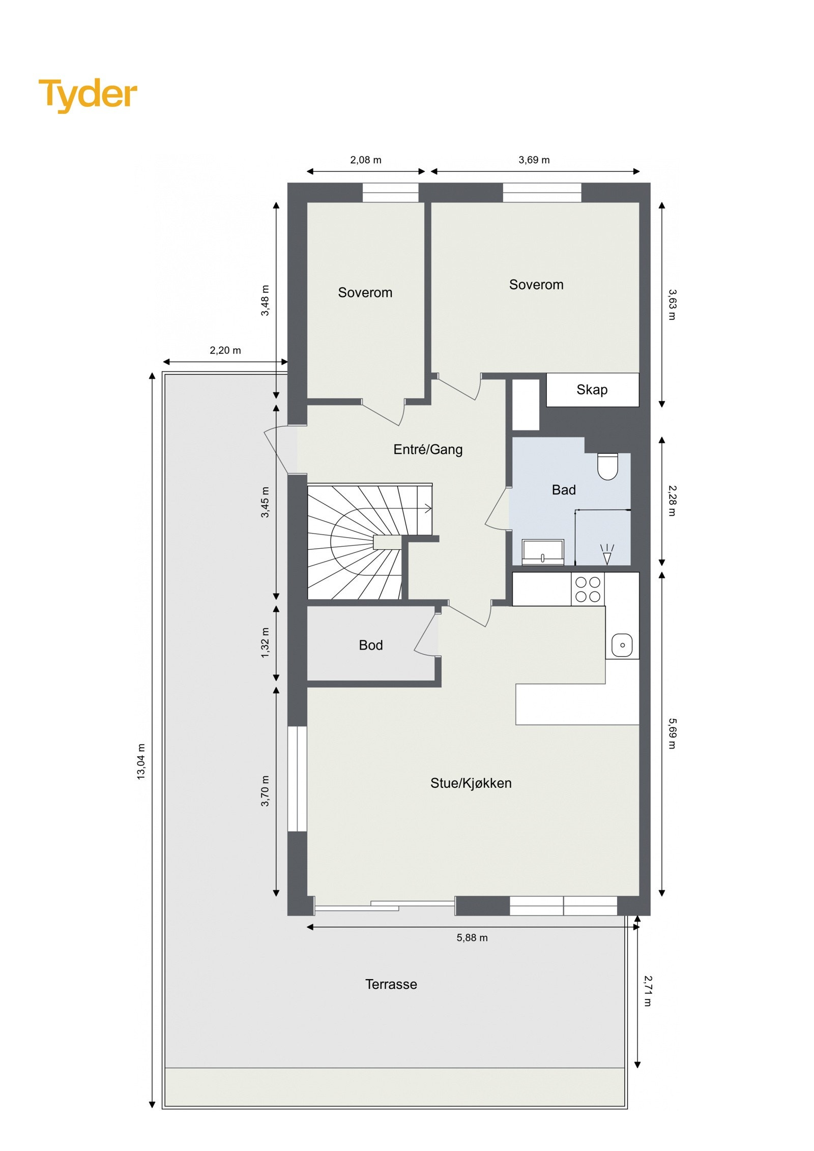 Plantegning 1.etg Galleribilde