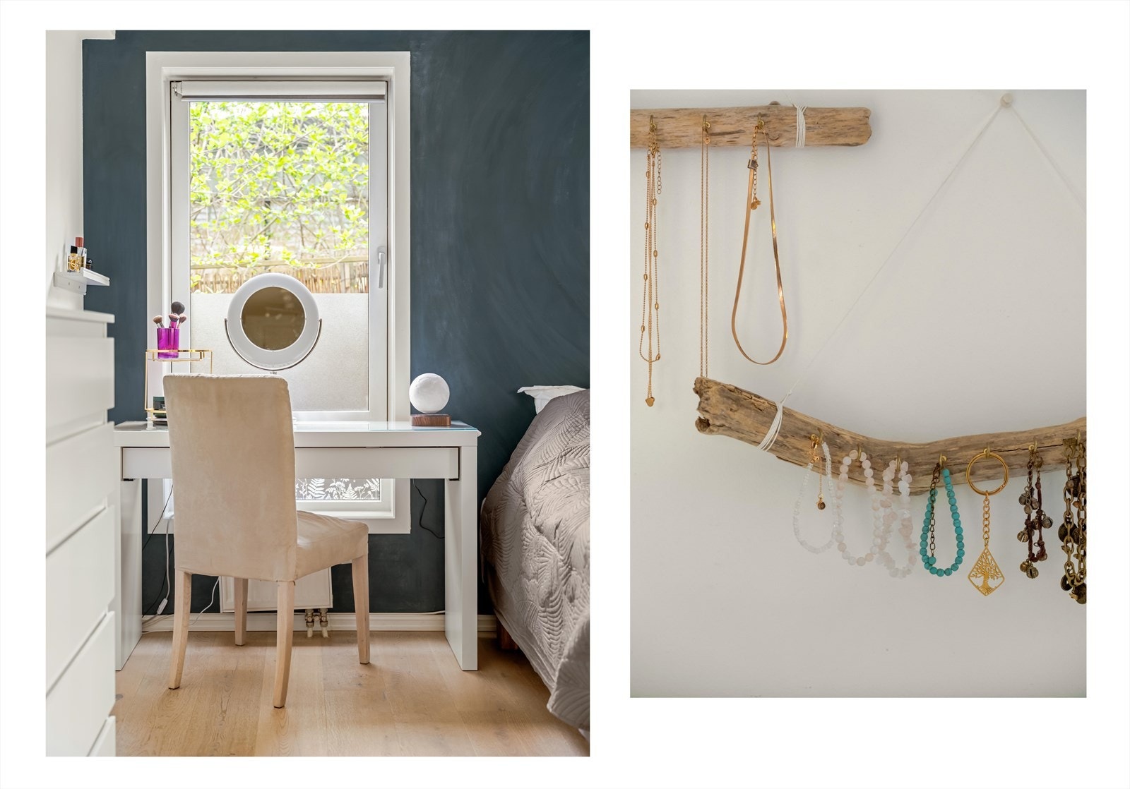 I denne kroken er det perfekt å innrede med en kontor/sminkepult. Galleribilde