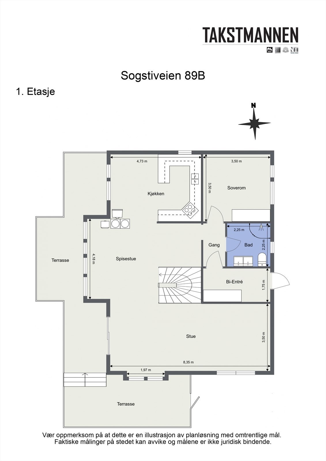 Plantegning 1. etasje Galleribilde