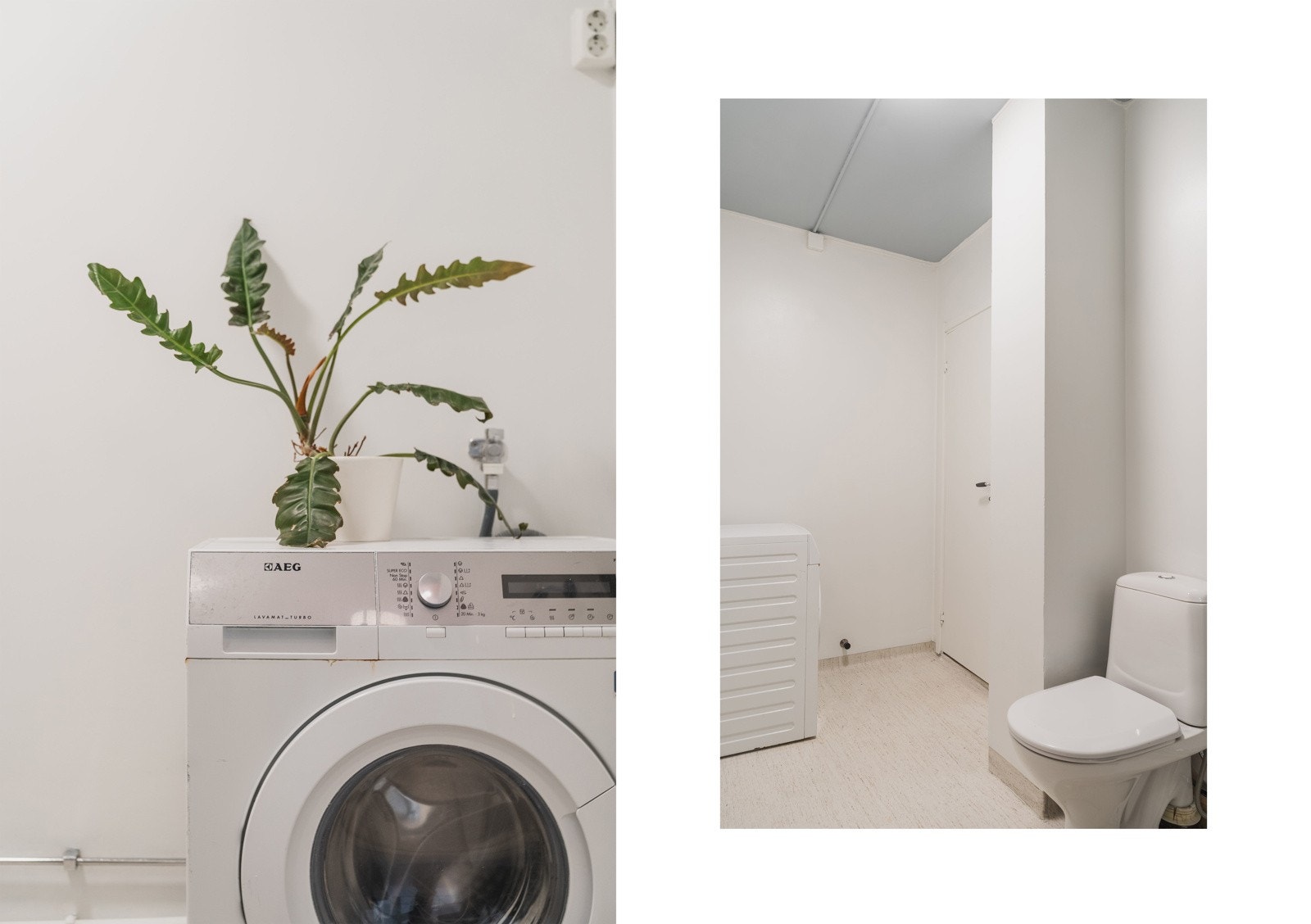 Det er plass og opplegg for vaskemaskin (medfølger). Galleribilde