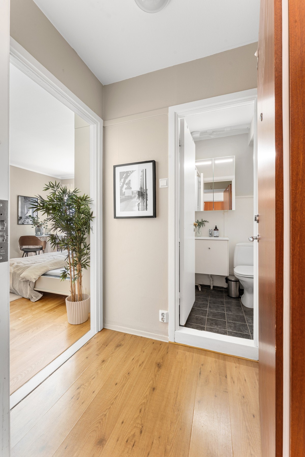 Videre adkomst mot bad. Galleribilde