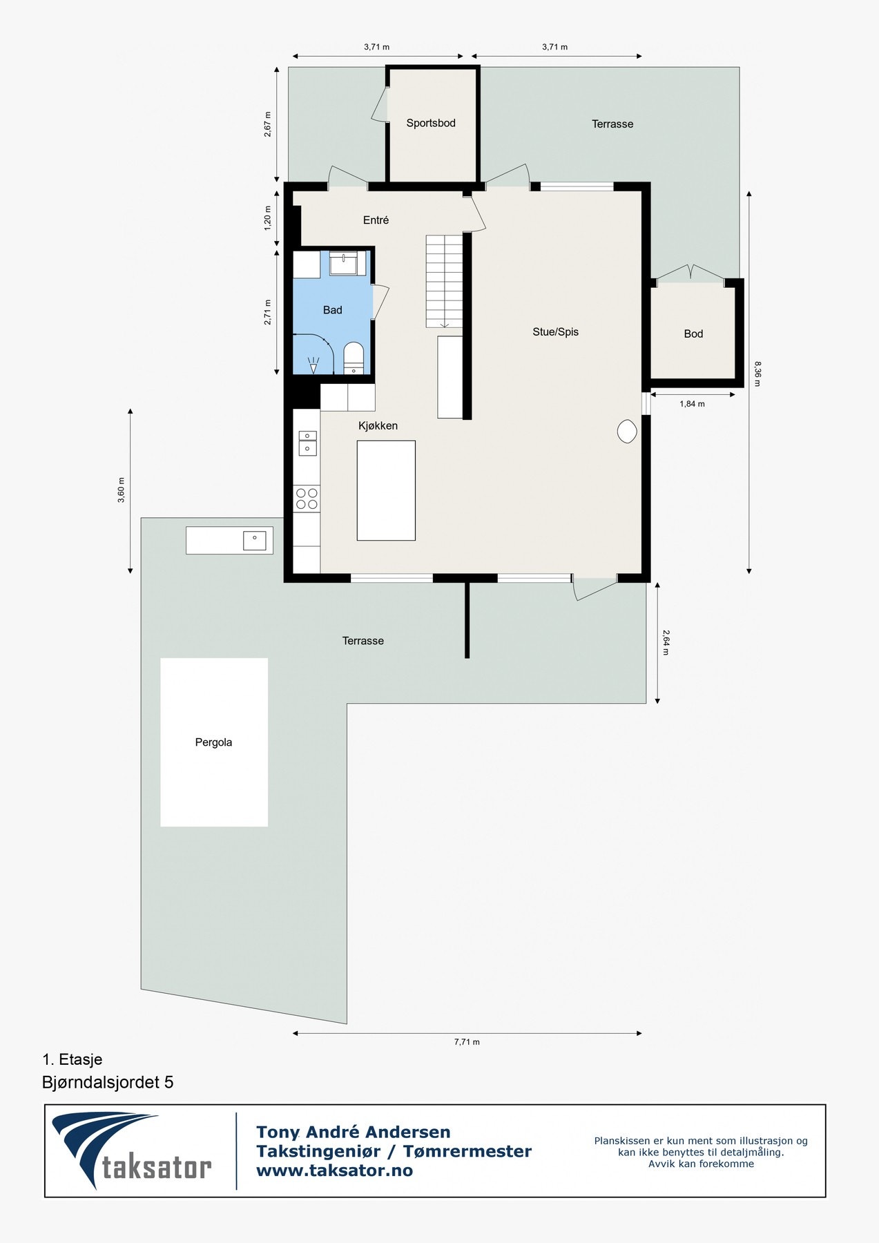 Plantegning 1. etasje Galleribilde