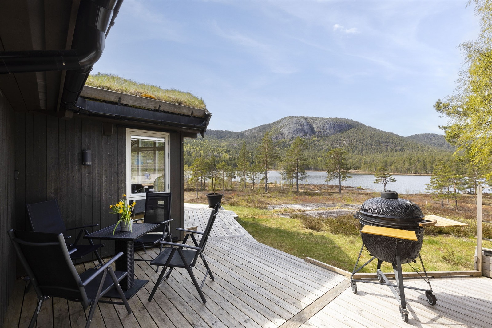 Denne utsikten kan bli din. Her ser du Gongevann og Luberg (Fjelltopp). Galleribilde