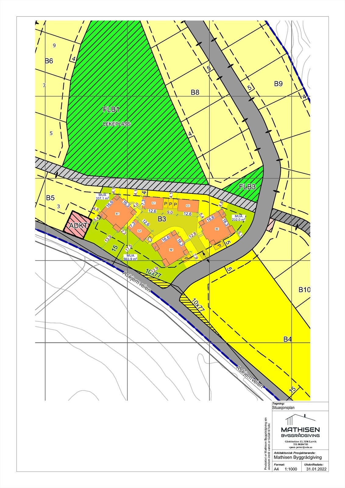 Situasjonsplan med Reguleringskart Galleribilde
